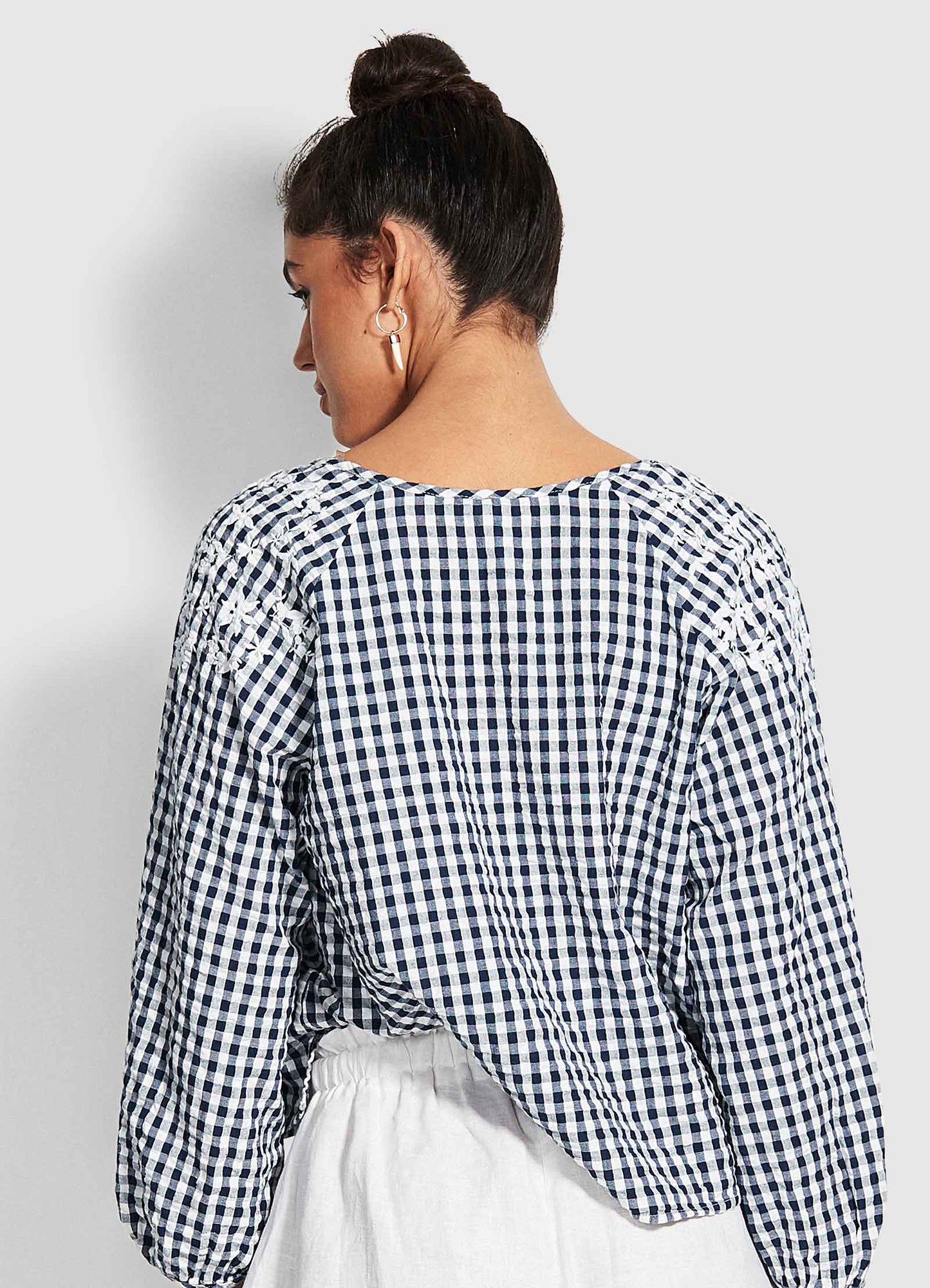 Ally Gingham Top - Blue