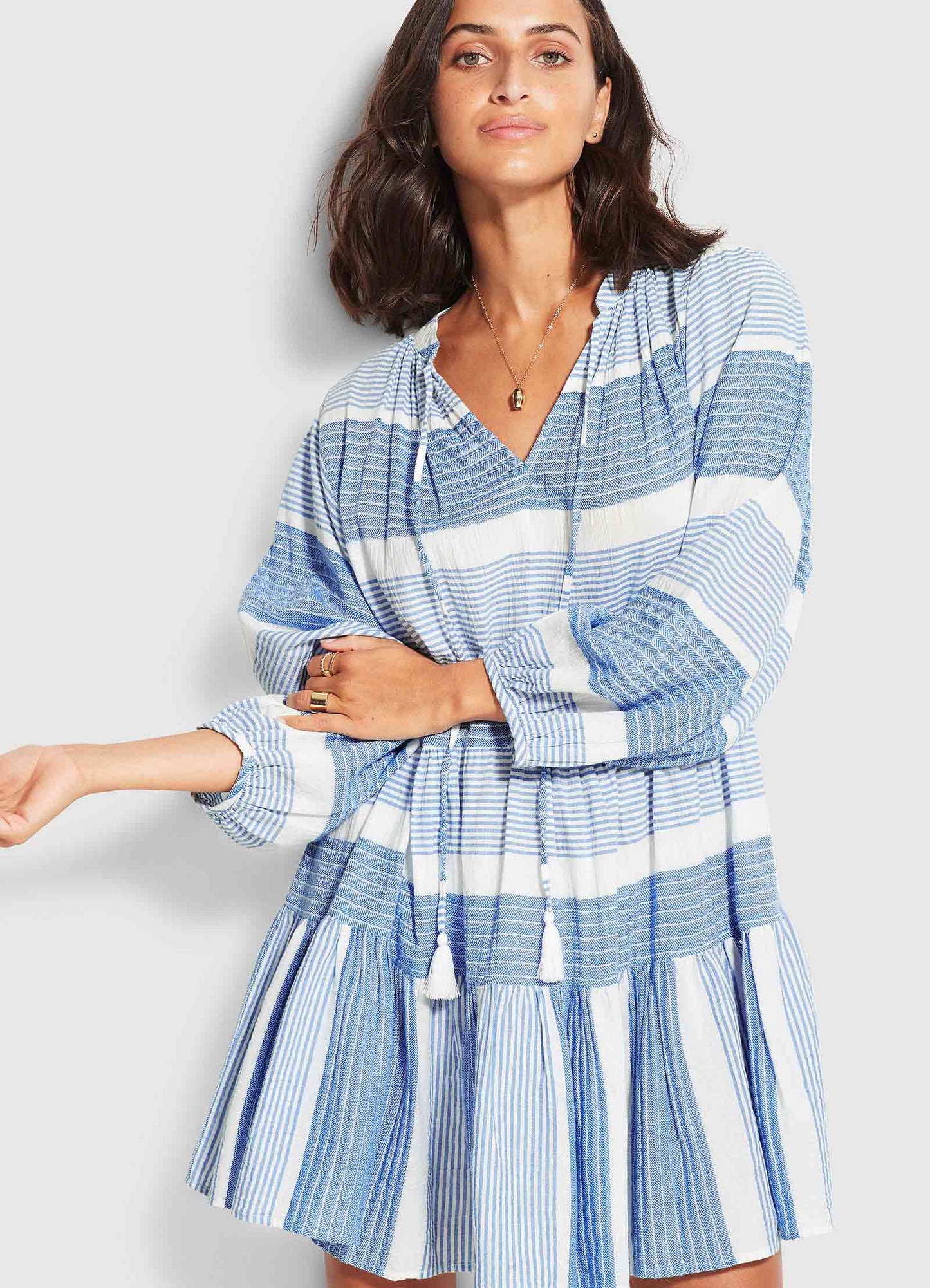 Jacquard Dress- Blue