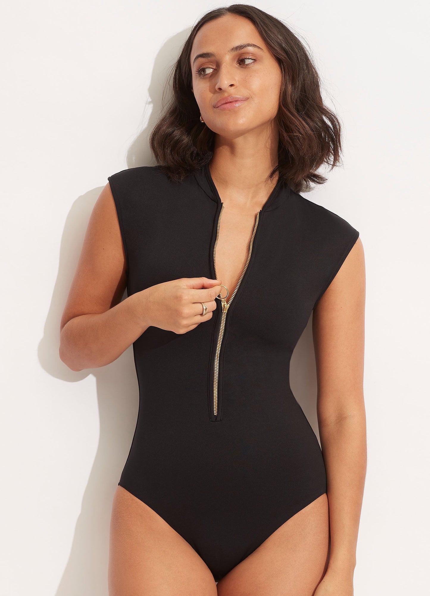  Seafolly Collective Zip Front One Piece - Black