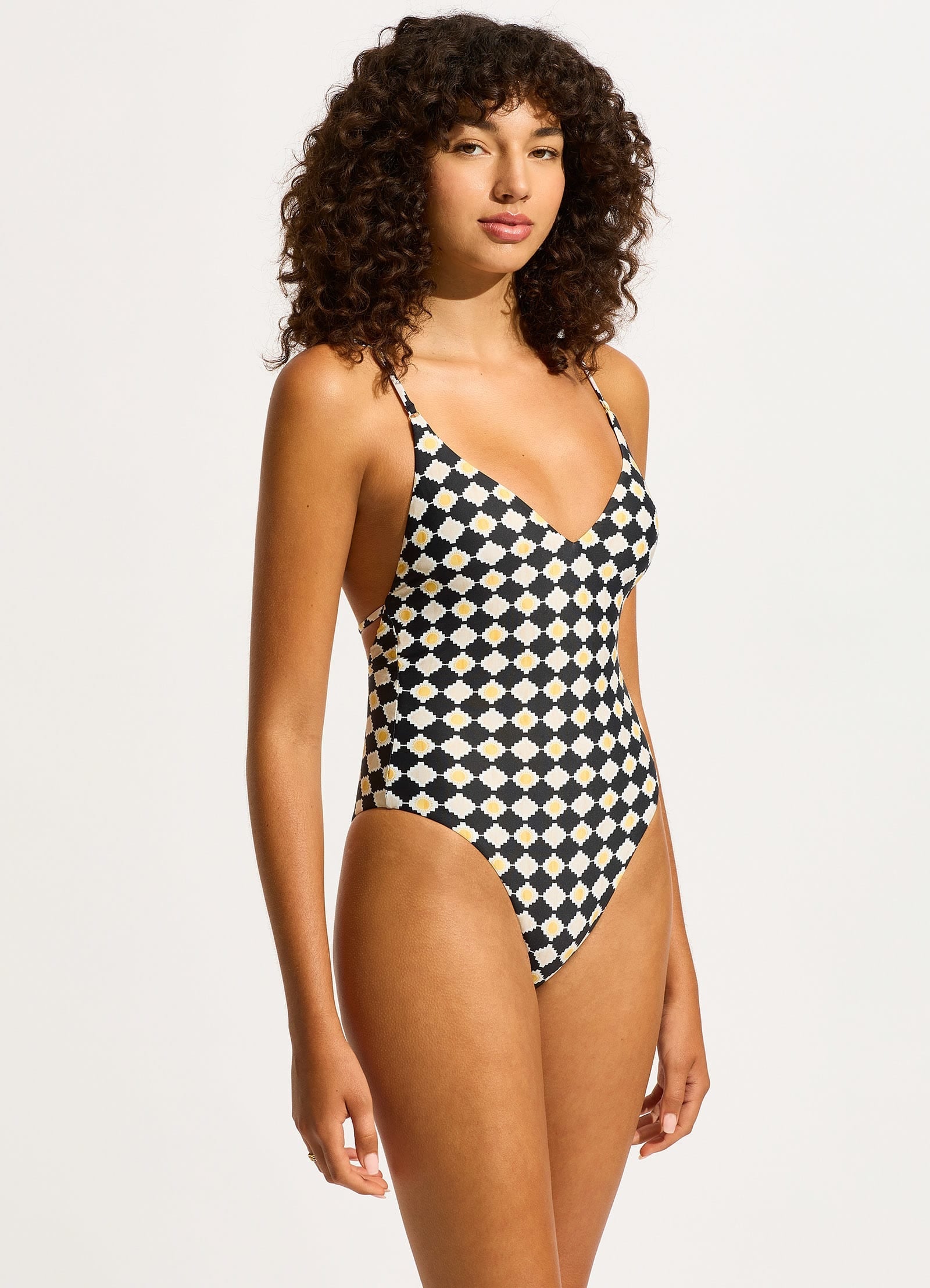  Kasbah V Neck One Piece - Black