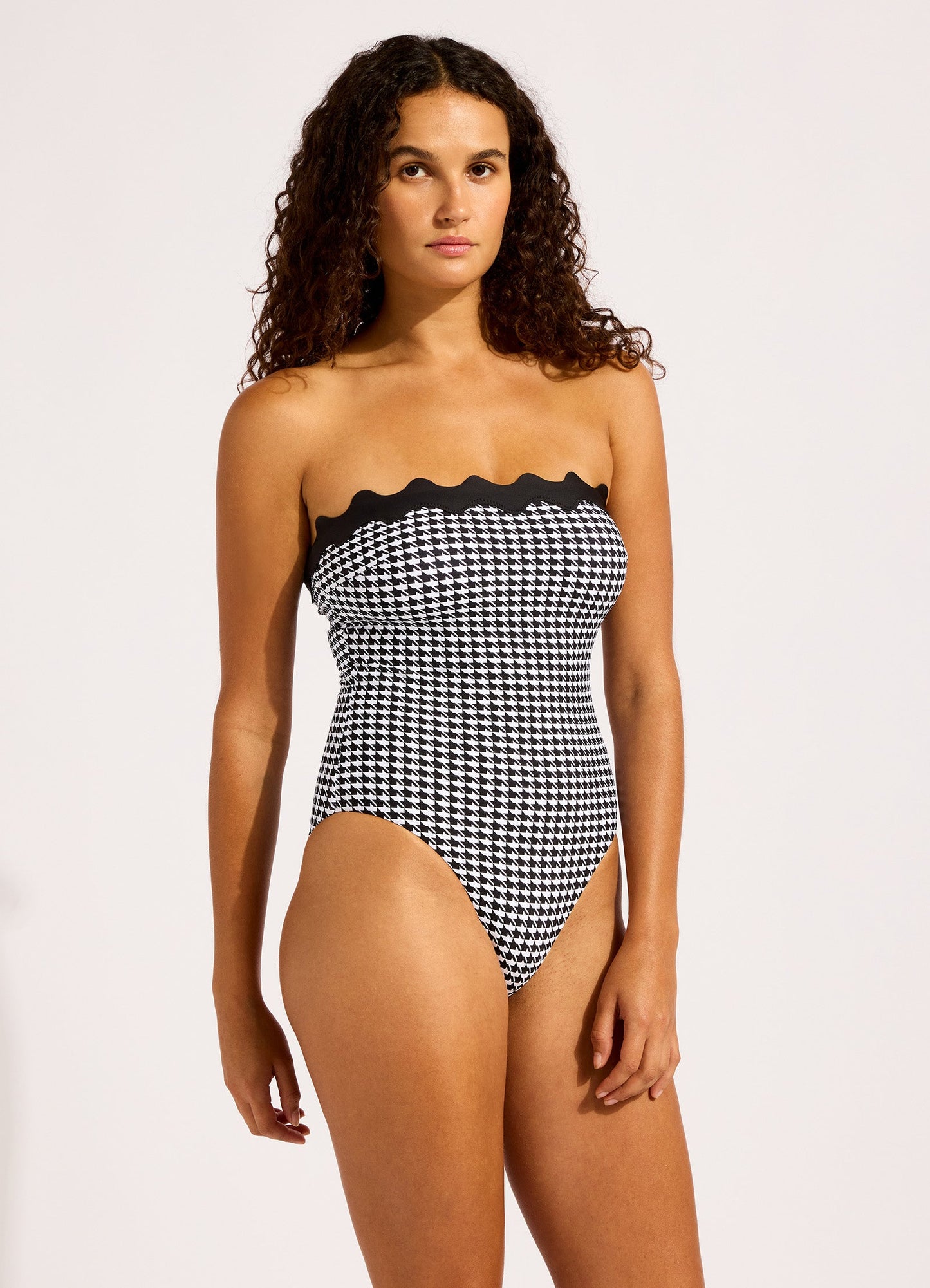  Gia Check Ric Rac One Piece Swimsuit