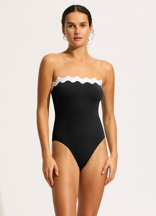  Gia Ric Rac Bandeau One Piece- Black