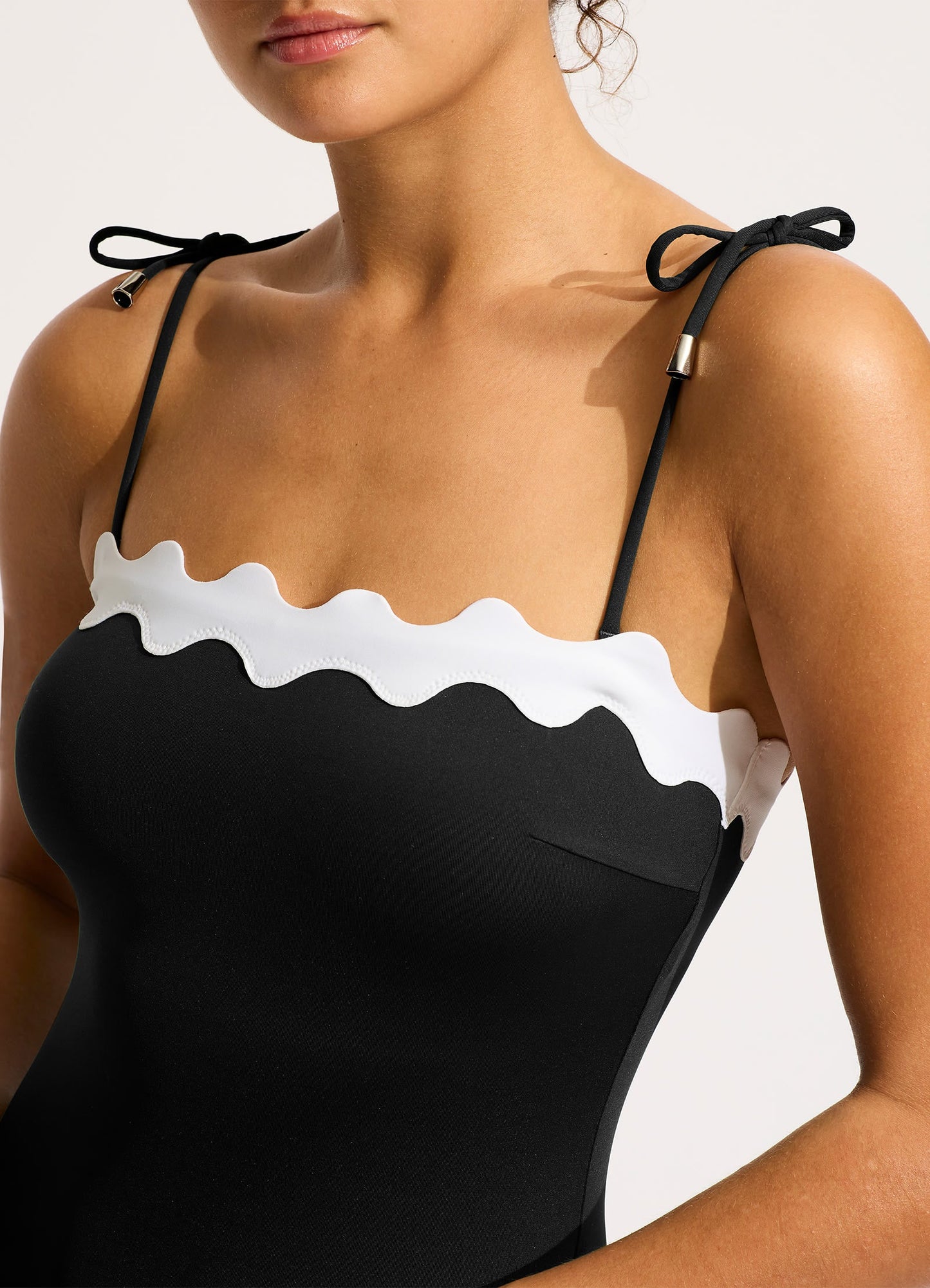  Gia Ric Rac Bandeau One Piece- Black