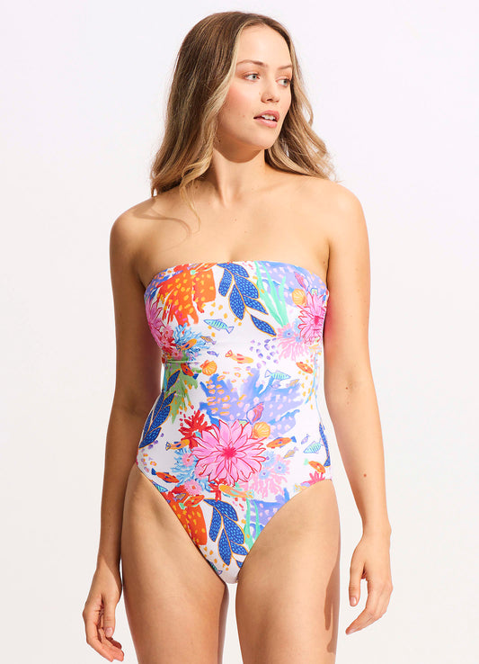  Under The Sea DD Bandeau One Piece - White