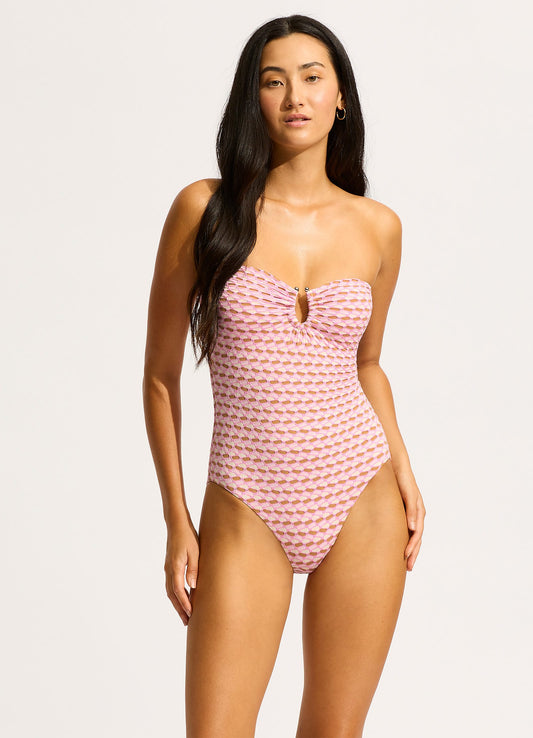  Mala Ring Front Bandeau One Piece - Blossom