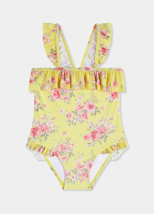  Paradise Garden Girls Ruffle Bandeau One Piece - Floral