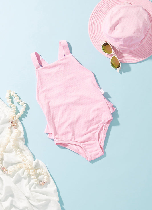  Girls Summer Essential Square Neck One Piece - Sweet Lilac