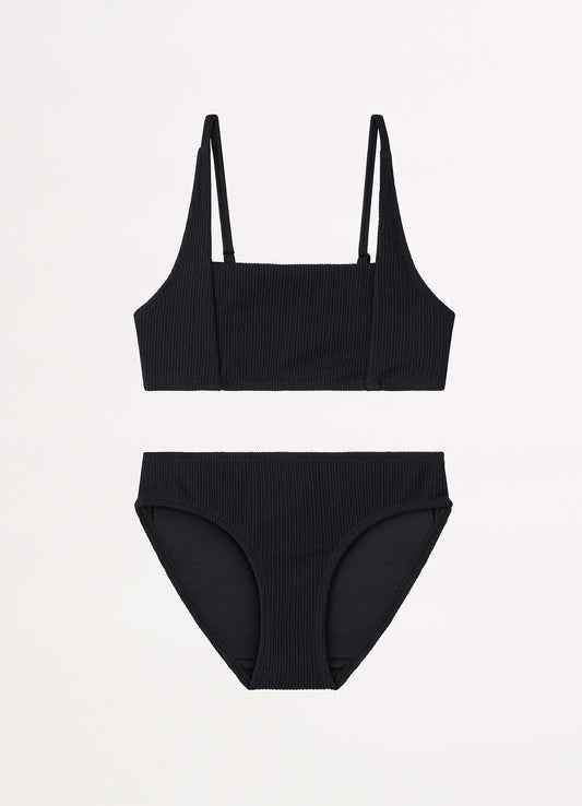  Girls Essential Square Neck Bikini S- Black