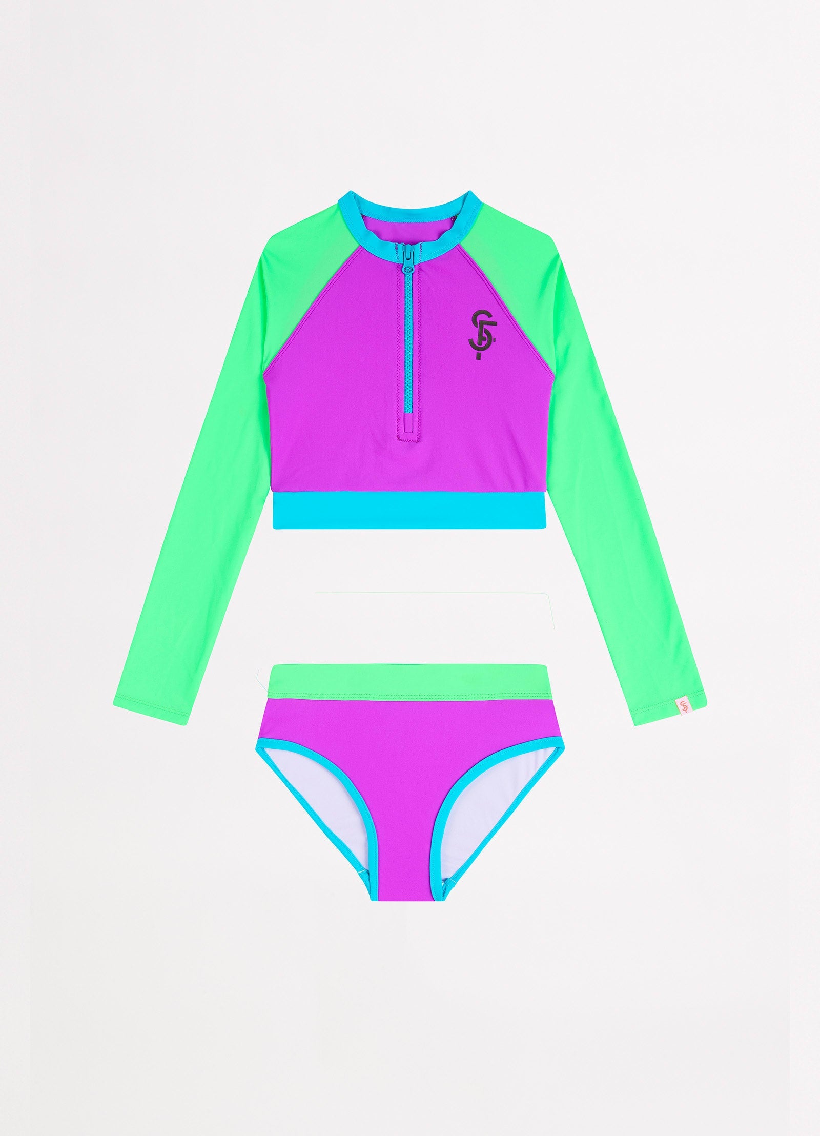  Carnivale Girls Colour Blocked Surfsuit - Col Block