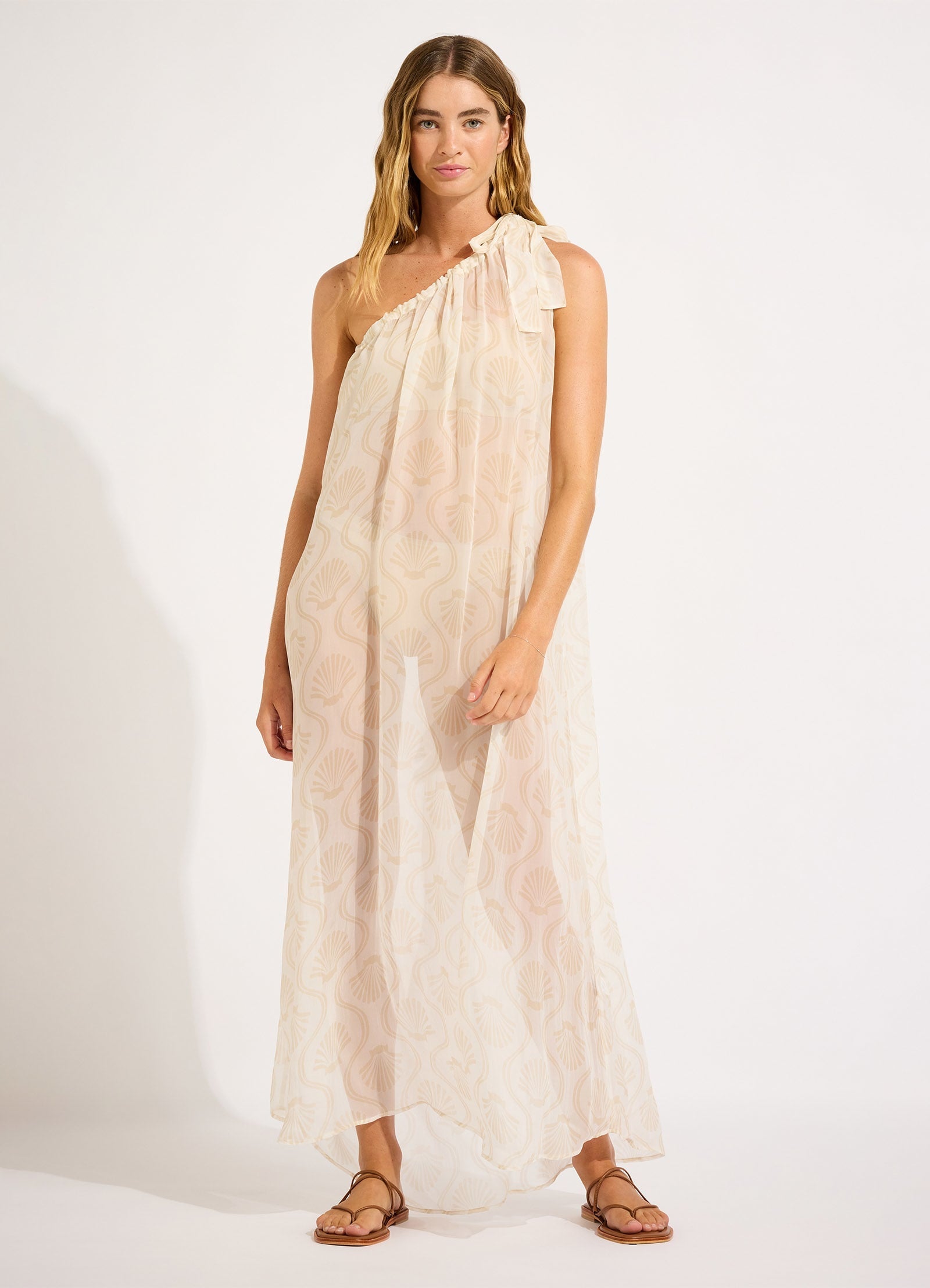  Luna One Shoulder Maxi Kaftan