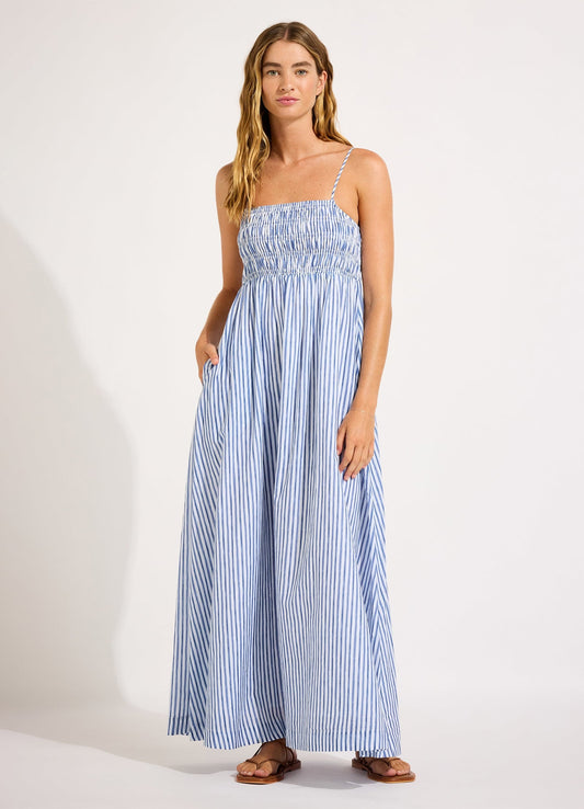  Shirred Midi Dress