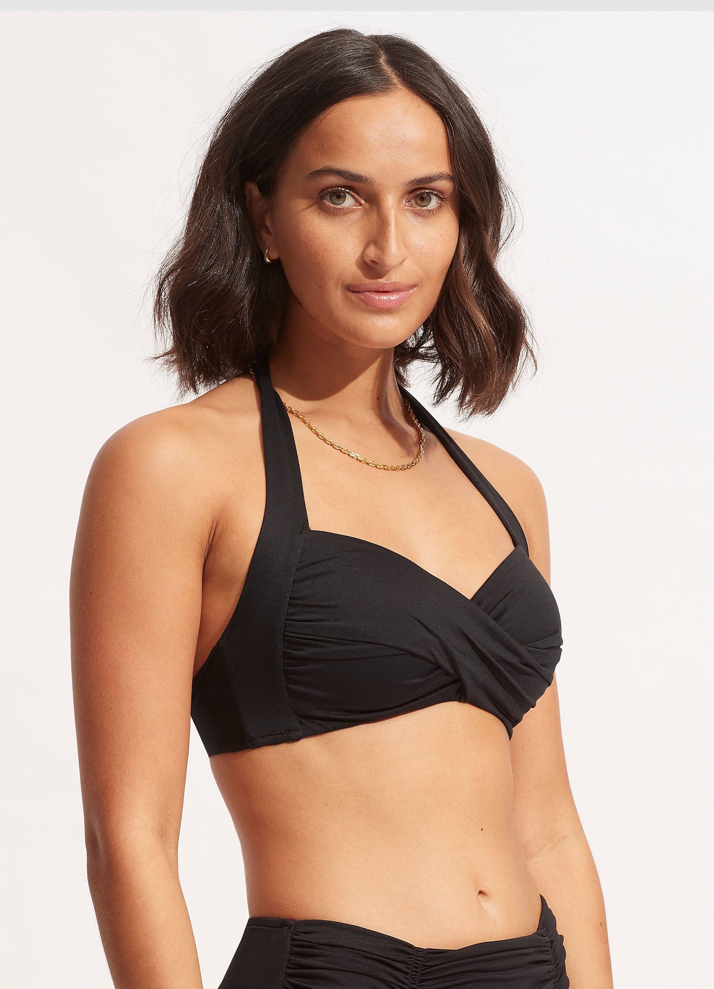  Seafolly Collective Twist Soft Cup Halter - Black