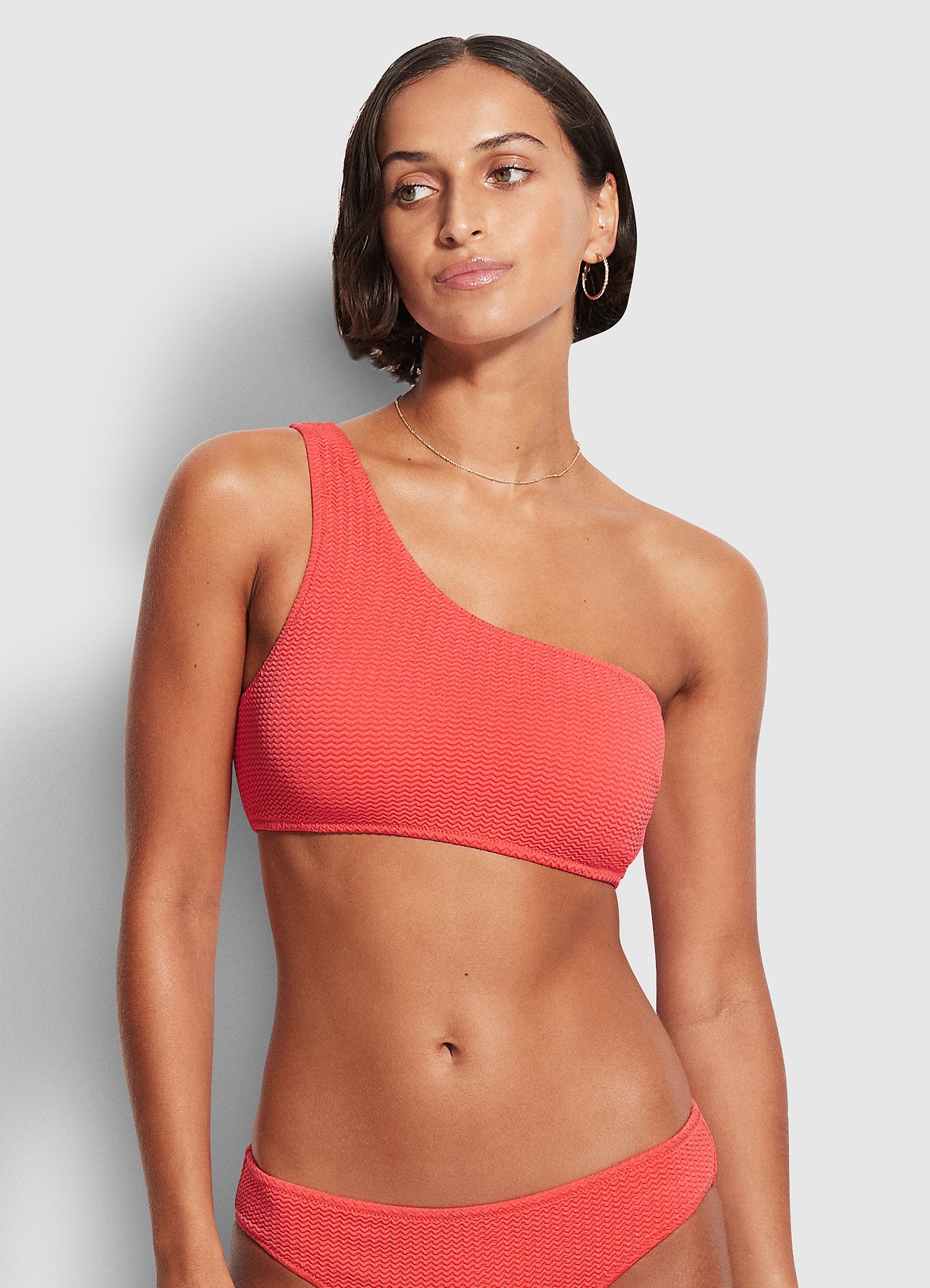  Sea Dive One Shoulder Top - FiestaCoral