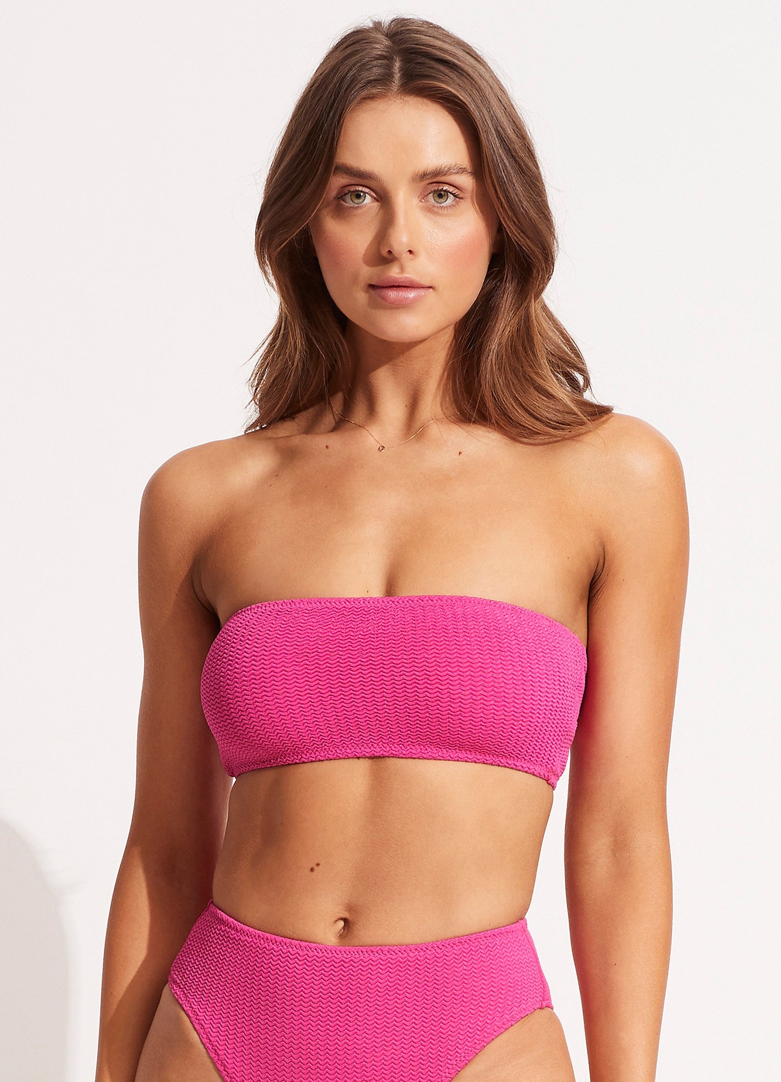  Sea Dive Bandeau Bikini Top - Fuchsia Ros