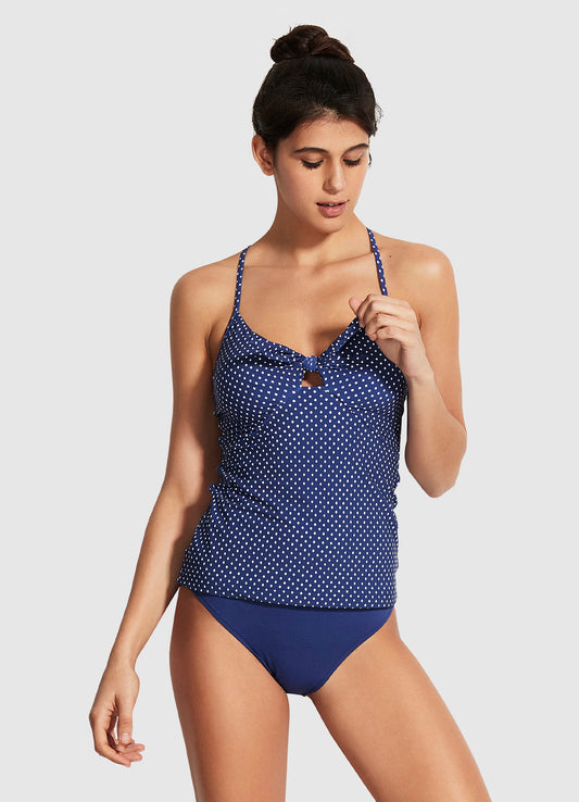  Tie Front Singlet - Blue Opal