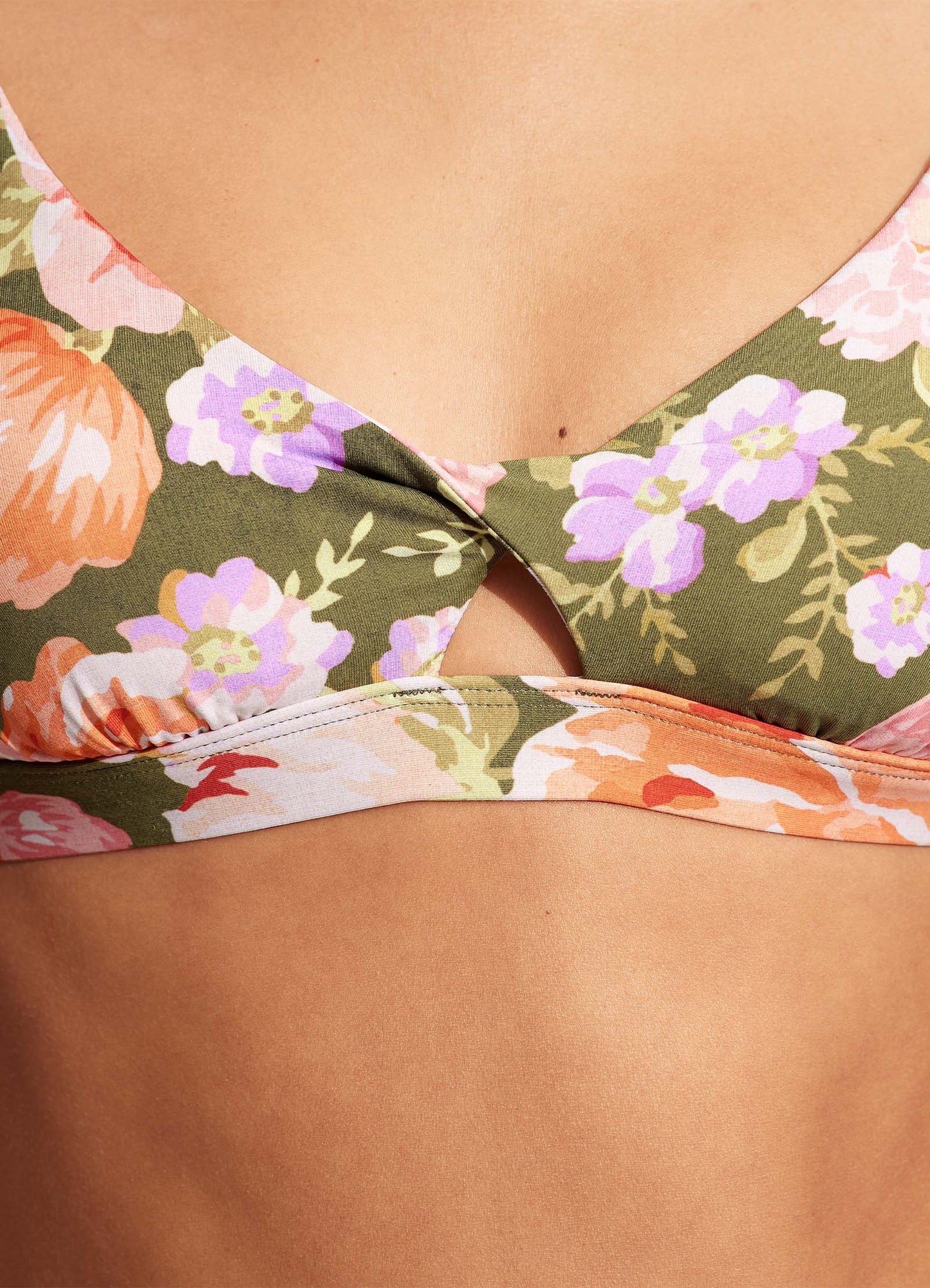  Paradise Garden Twist Front Bralette - Avocado