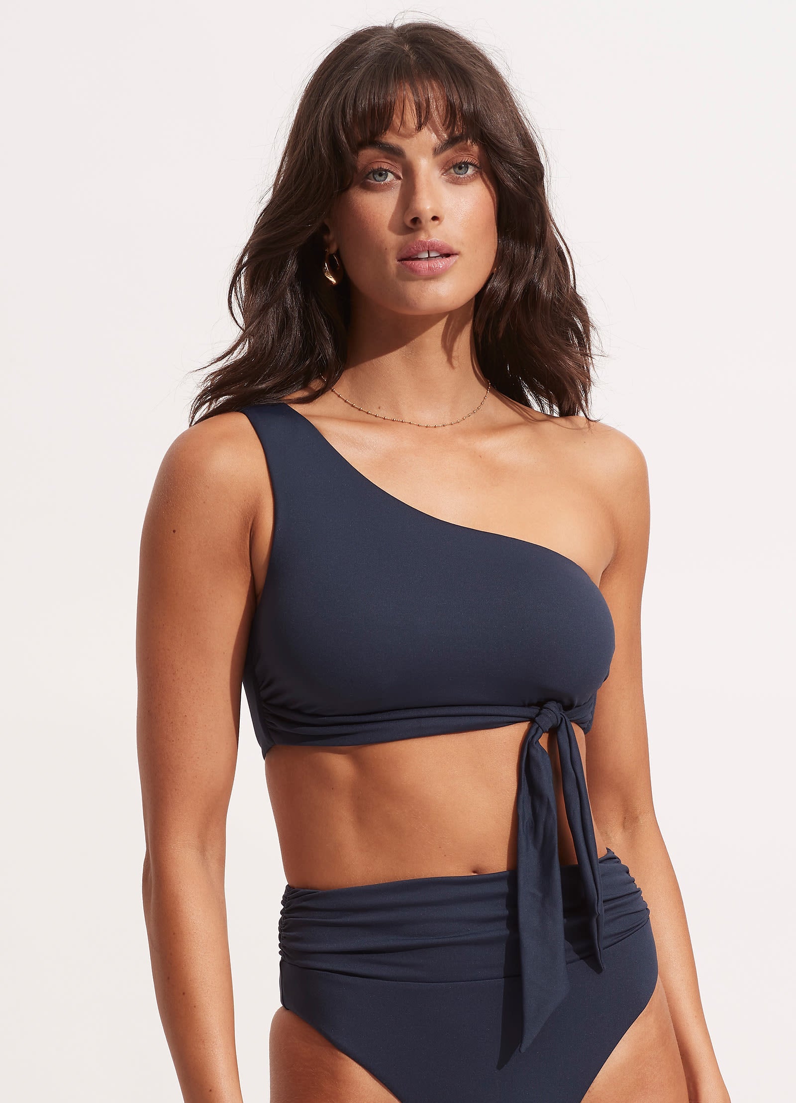  Seafolly Collective One Shoulder Top - True Navy