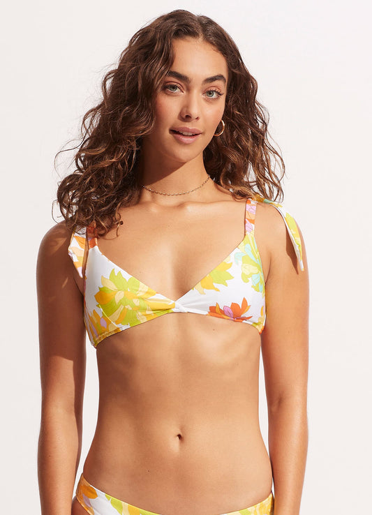  Palm Springs Wrap Front Bralette - Lime Light