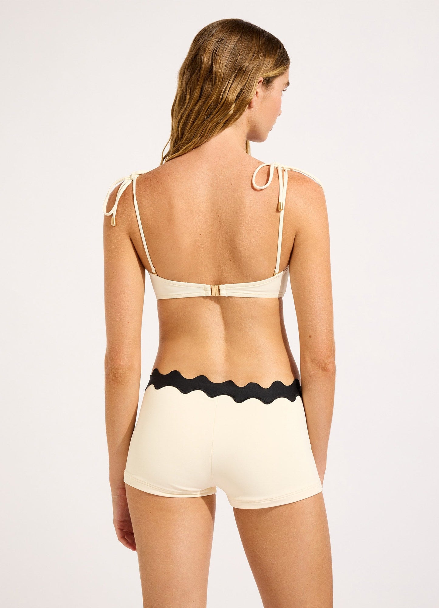  Gia Ric Rac Bustier Bandeau Bikini Top - Ecru