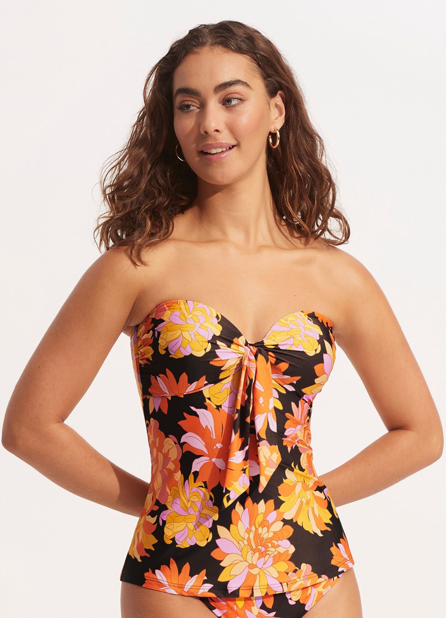  Palm Springs Bandeau Tankini Top - Black