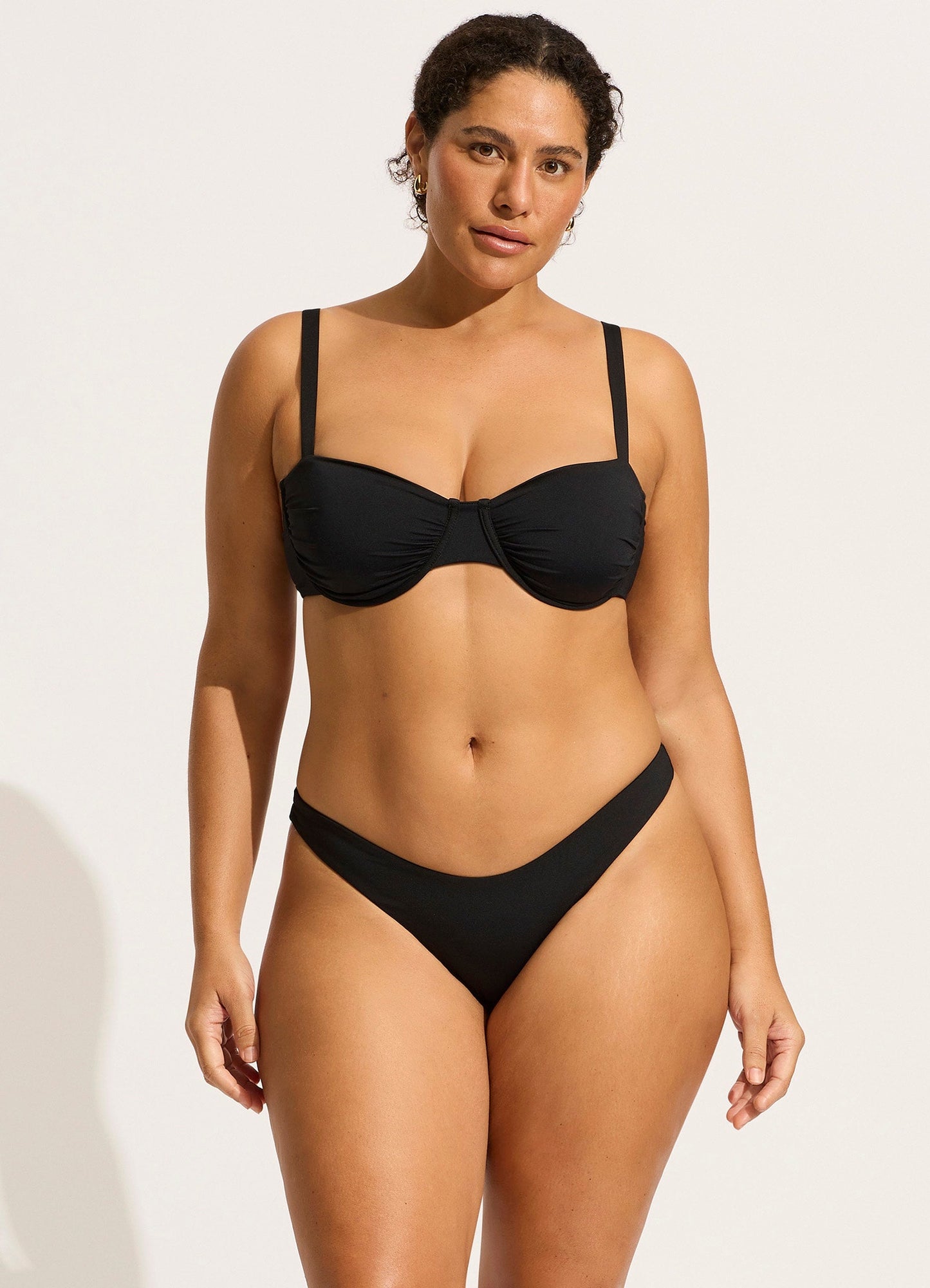  Seafolly Collective Ruched Underwire Bikini Top - Black