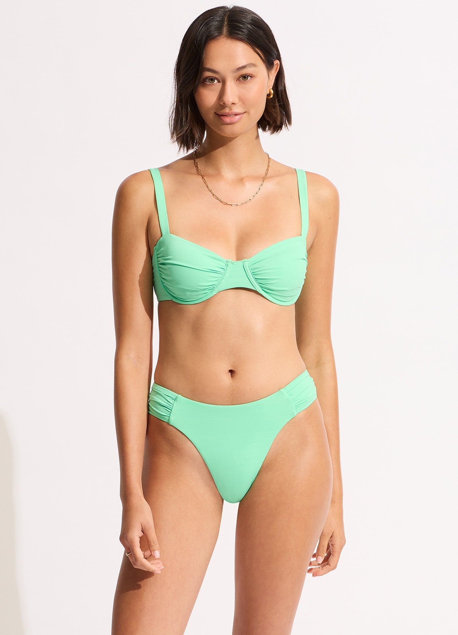  Seafolly Collective Ruched Underwire Bikini Top - Mint