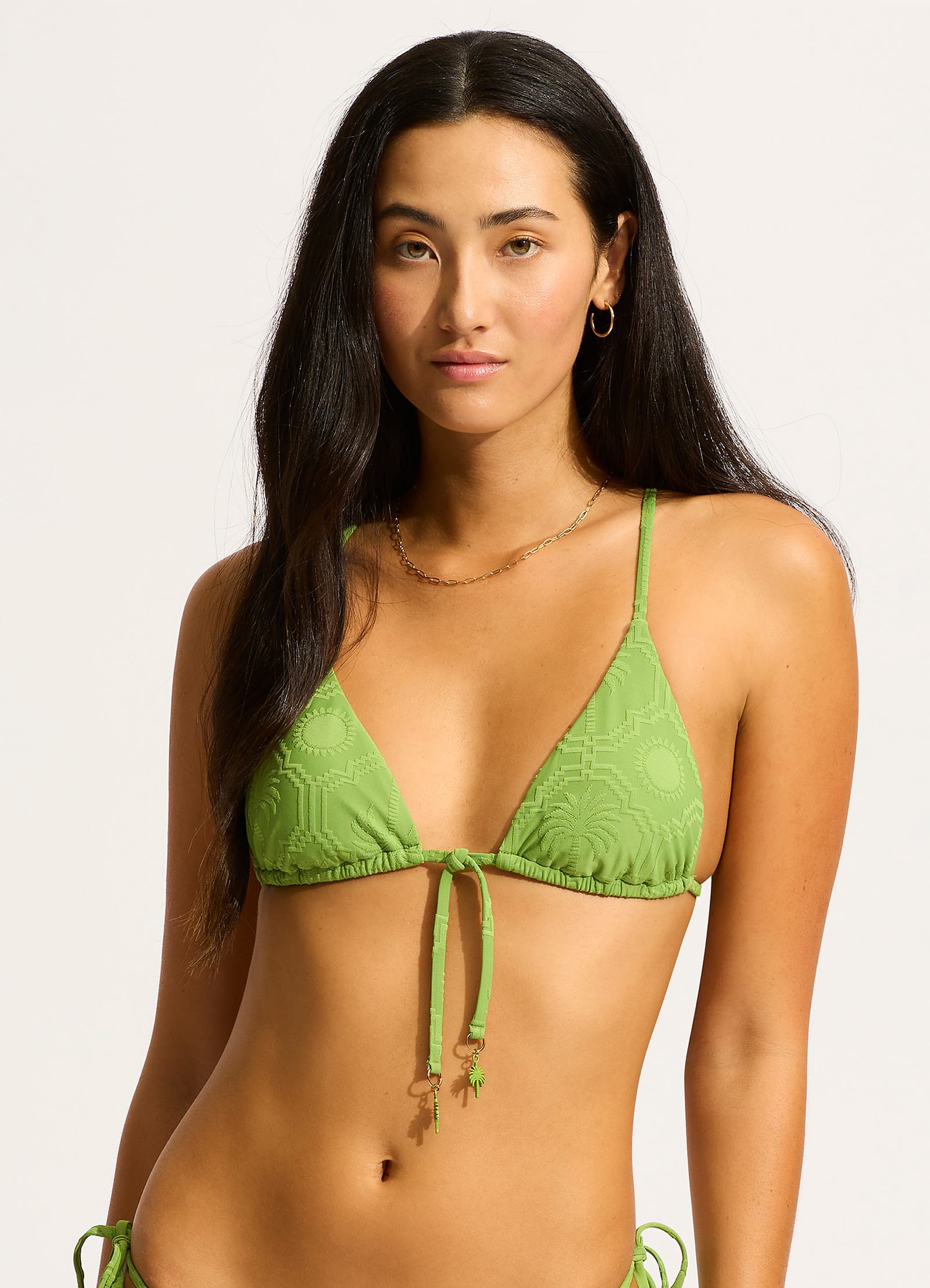 Oasis Slide Triangle Bikini Top - Sage