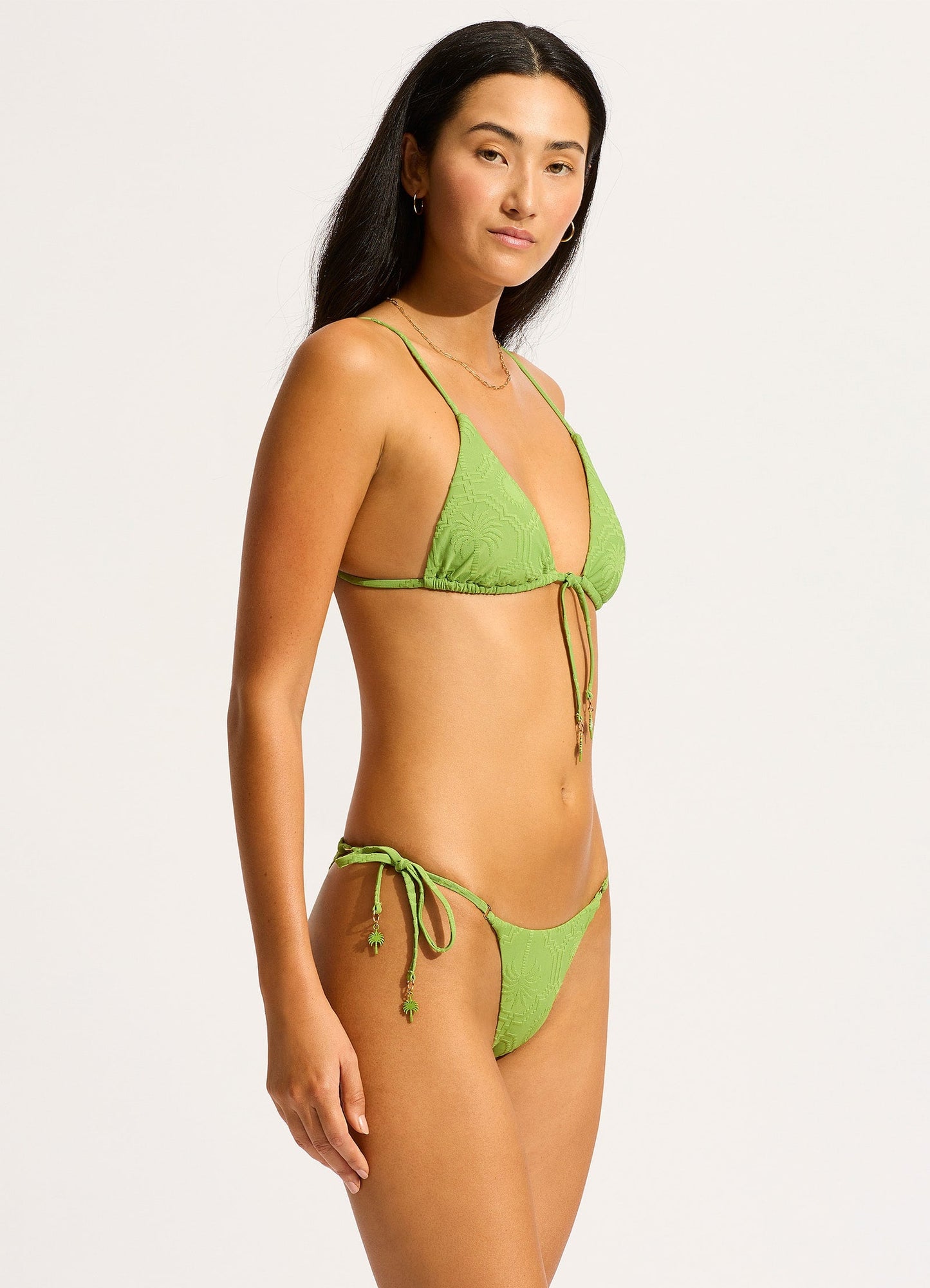  Oasis Slide Triangle Bikini Top - Sage
