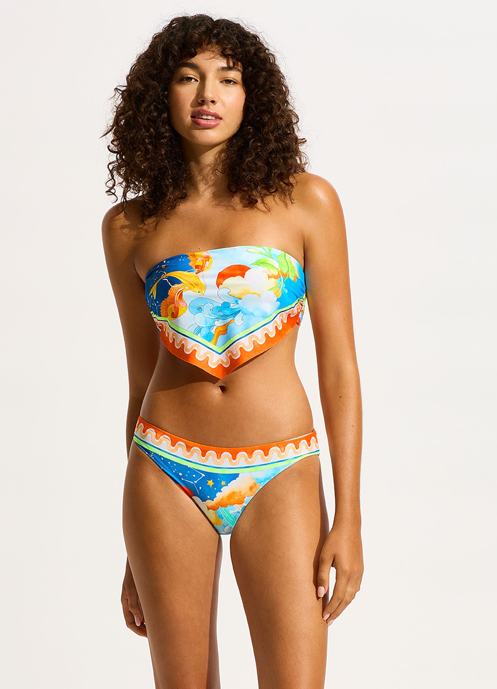  Aquarius Scarf Bandeau Bikini Top - Turquoise
