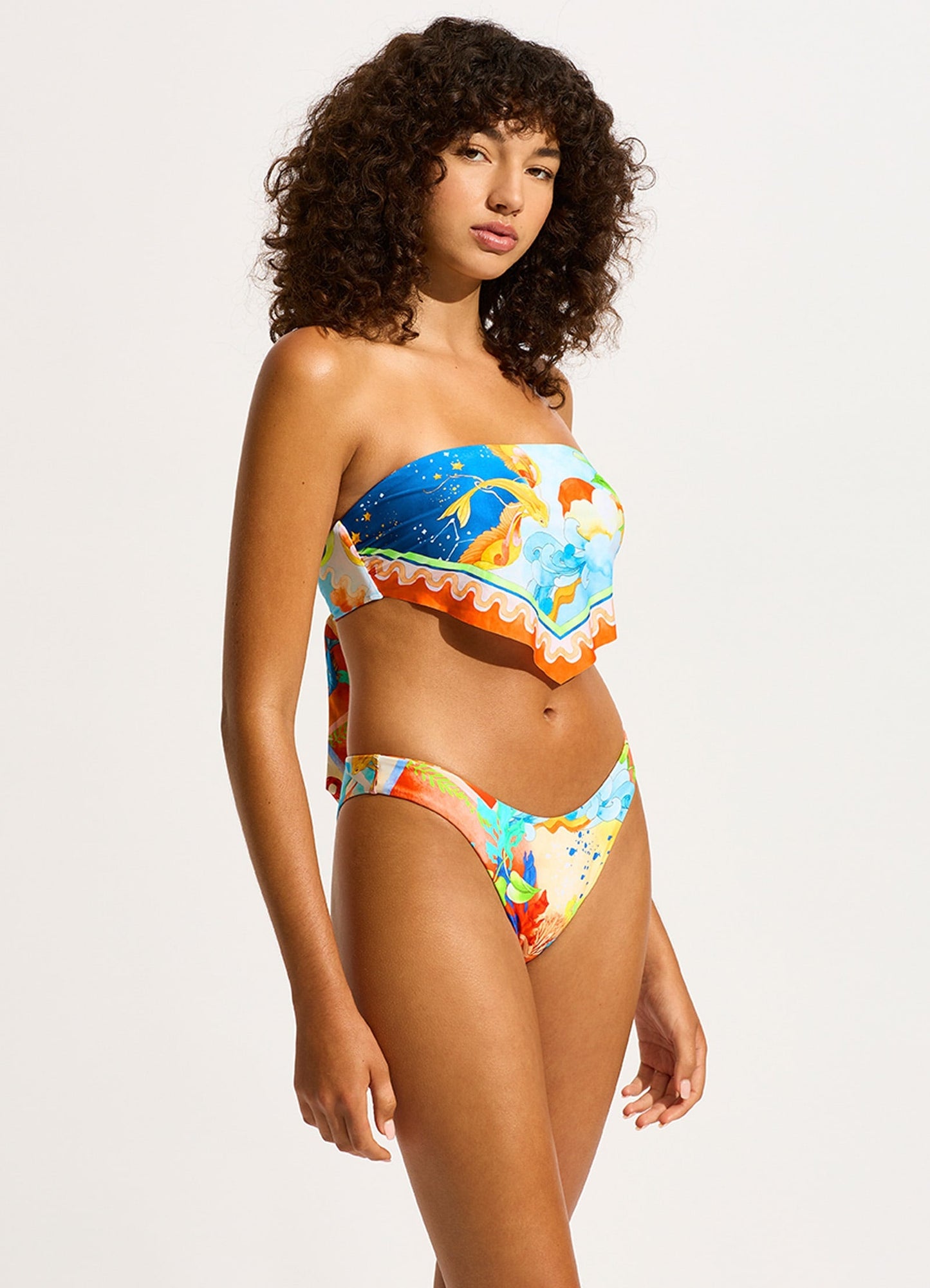  Aquarius Scarf Bandeau Bikini Top - Turquoise