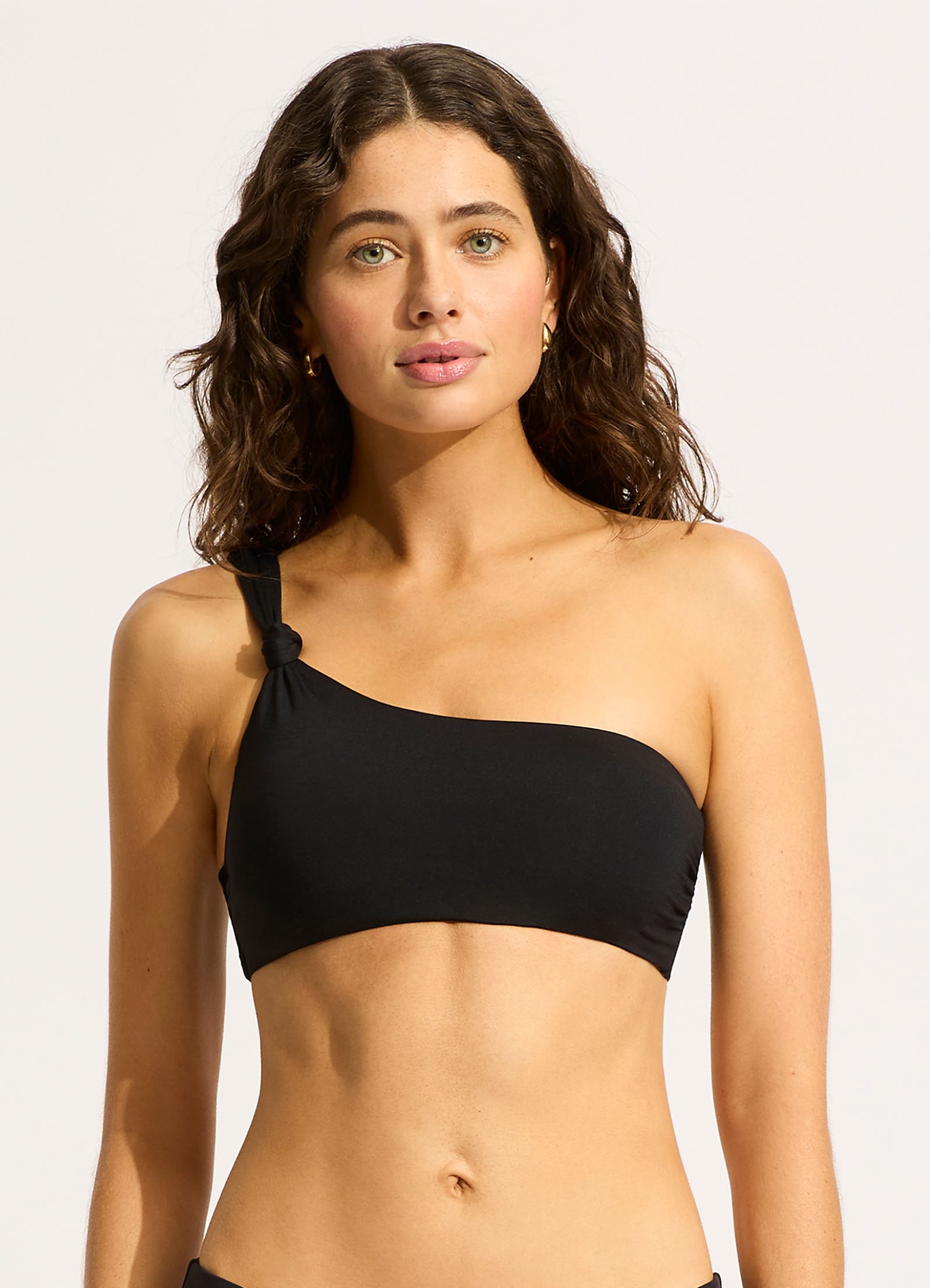  Seafolly Collective One Shoulder Bikini Top - Black