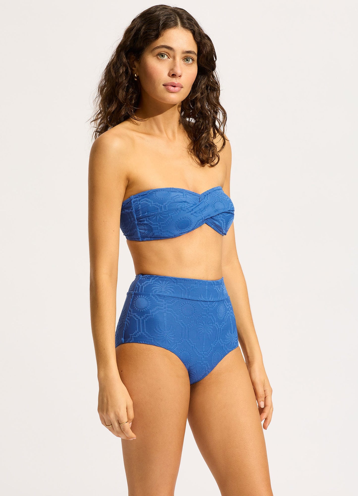  Oasis Twist Bandeau Bikini Top - Ultramarine