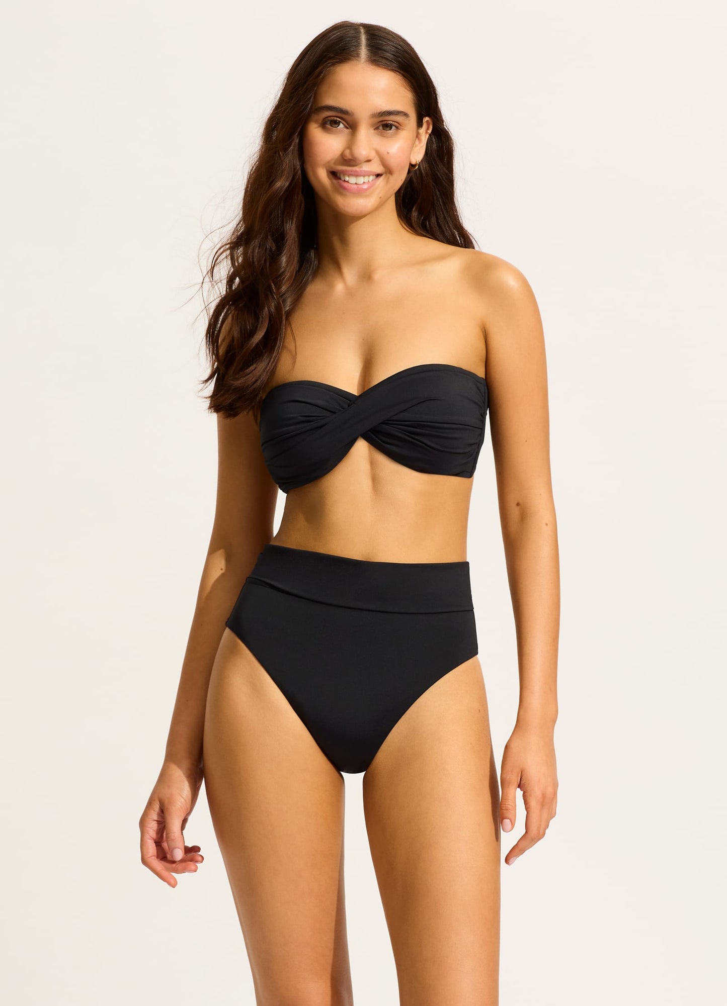  Seafolly Collective Twist Bandeau Bikini Top - Black