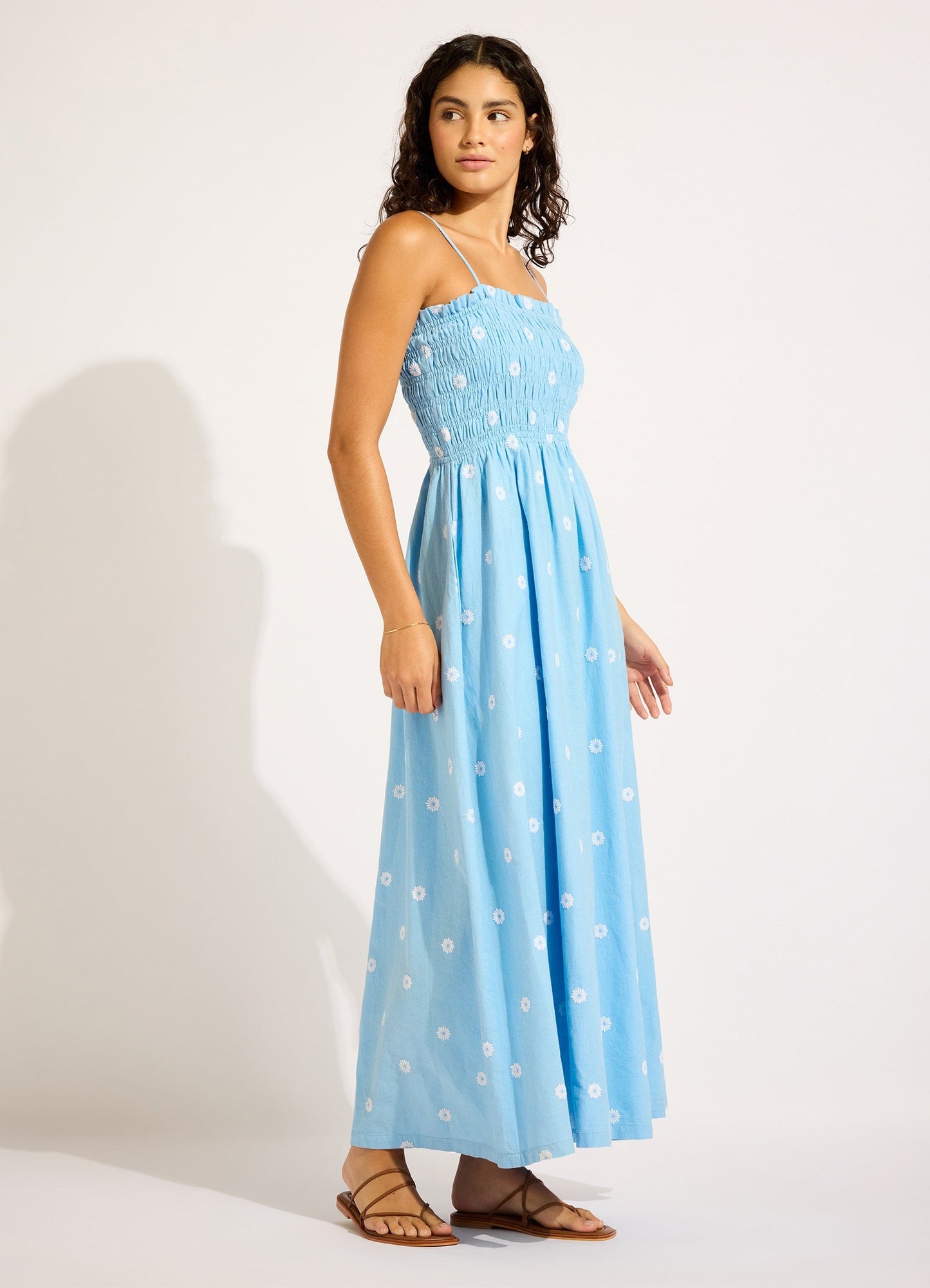  Daisy Chain Shirred Maxi Dress