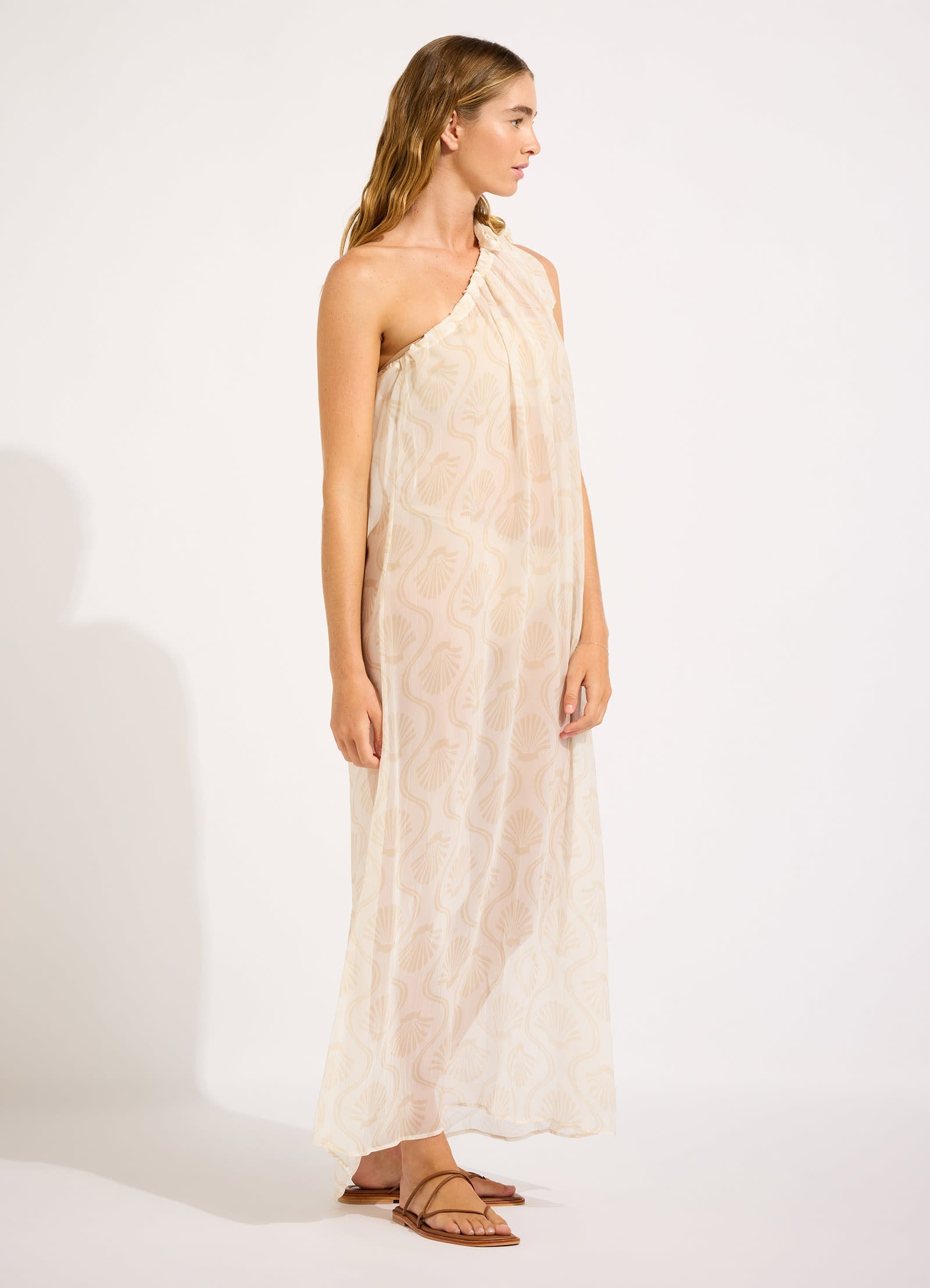  Luna One Shoulder Maxi Kaftan