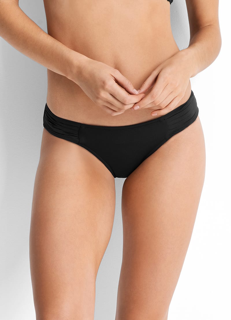  Seafolly Pleated Hipster Bikini Pant - Black
