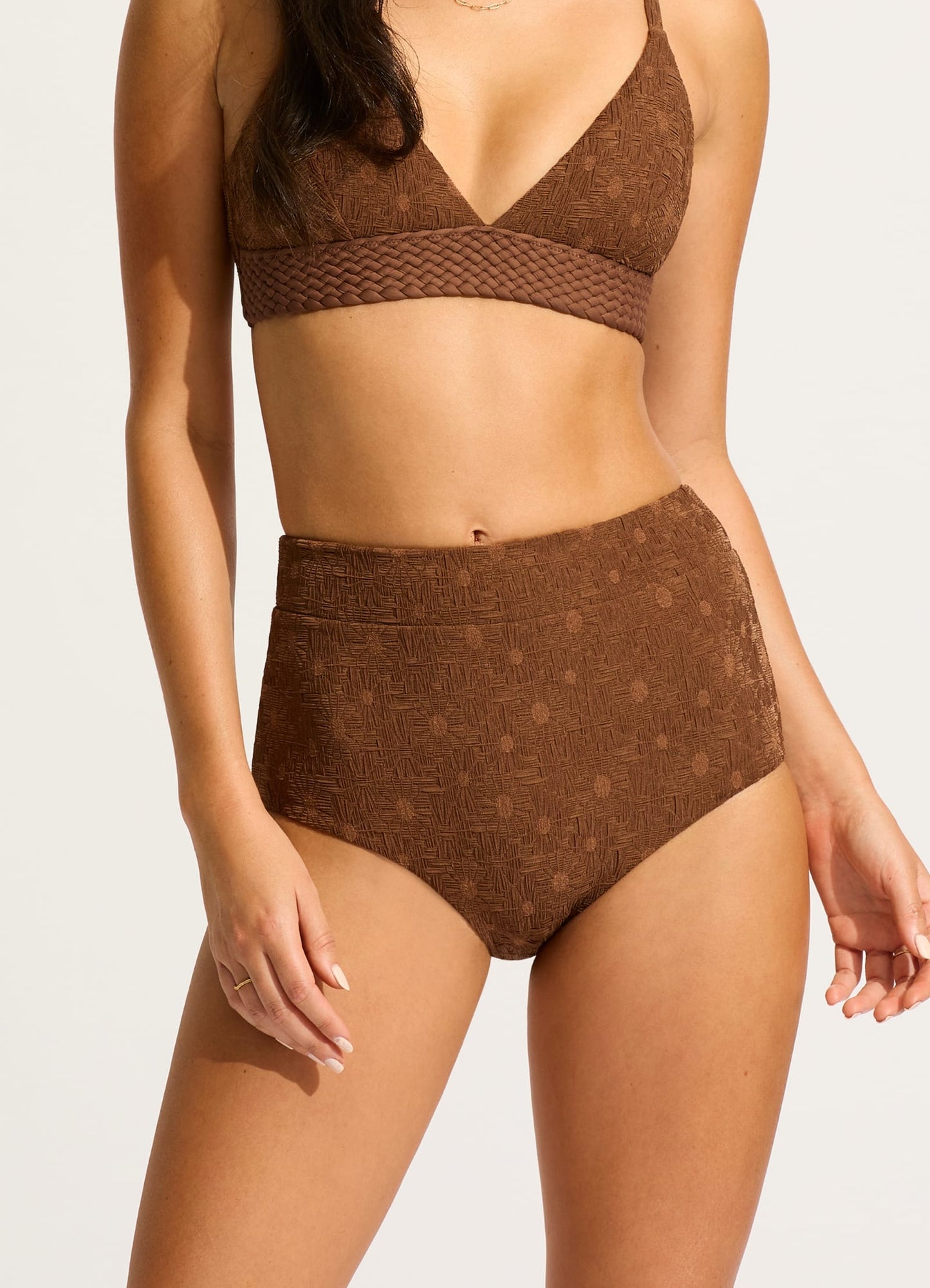  Marloe High Waisted Bikini Bottom - Tiramisu