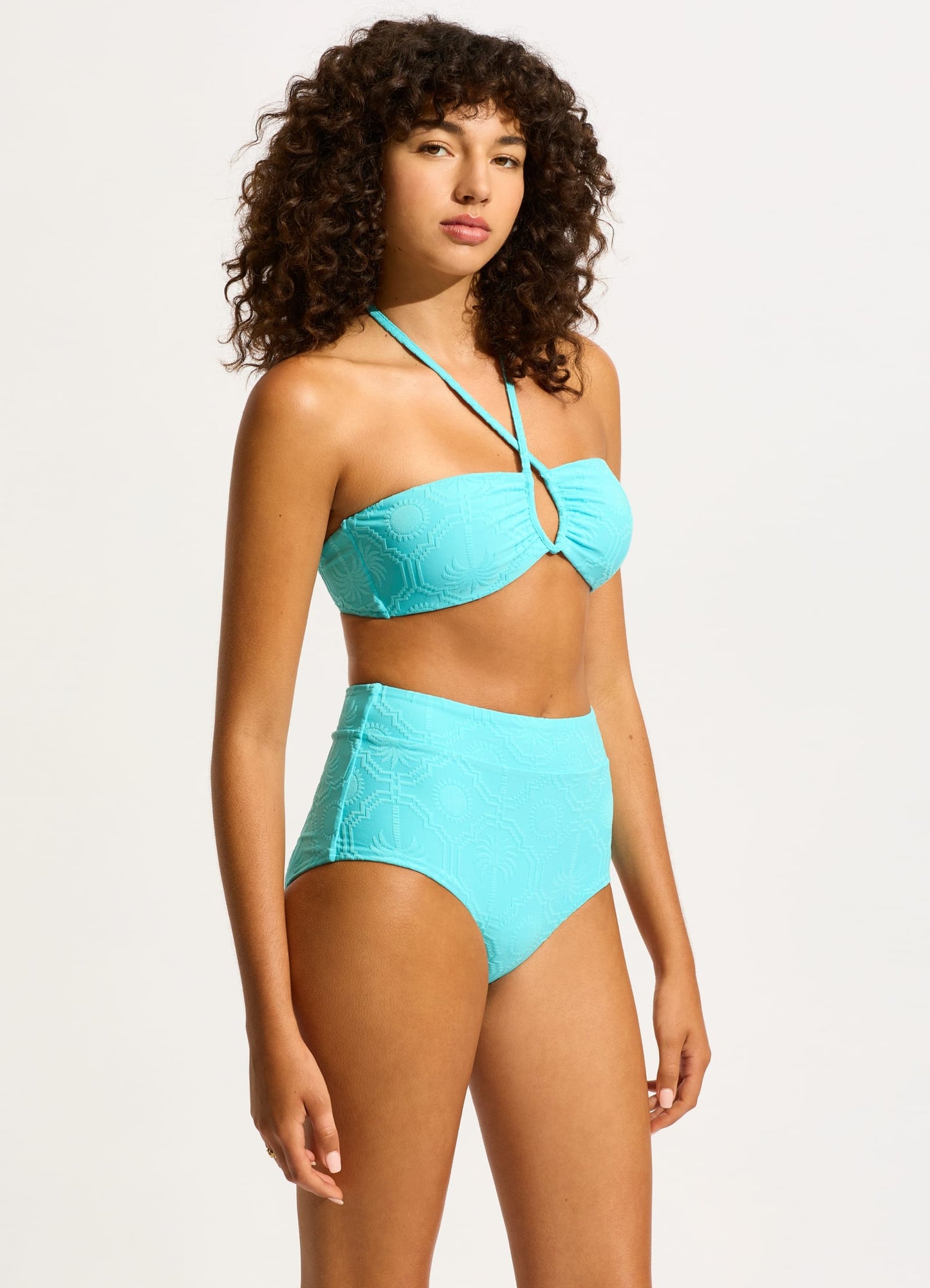  Oasis High Waisted Bikini Bottom - Atoll