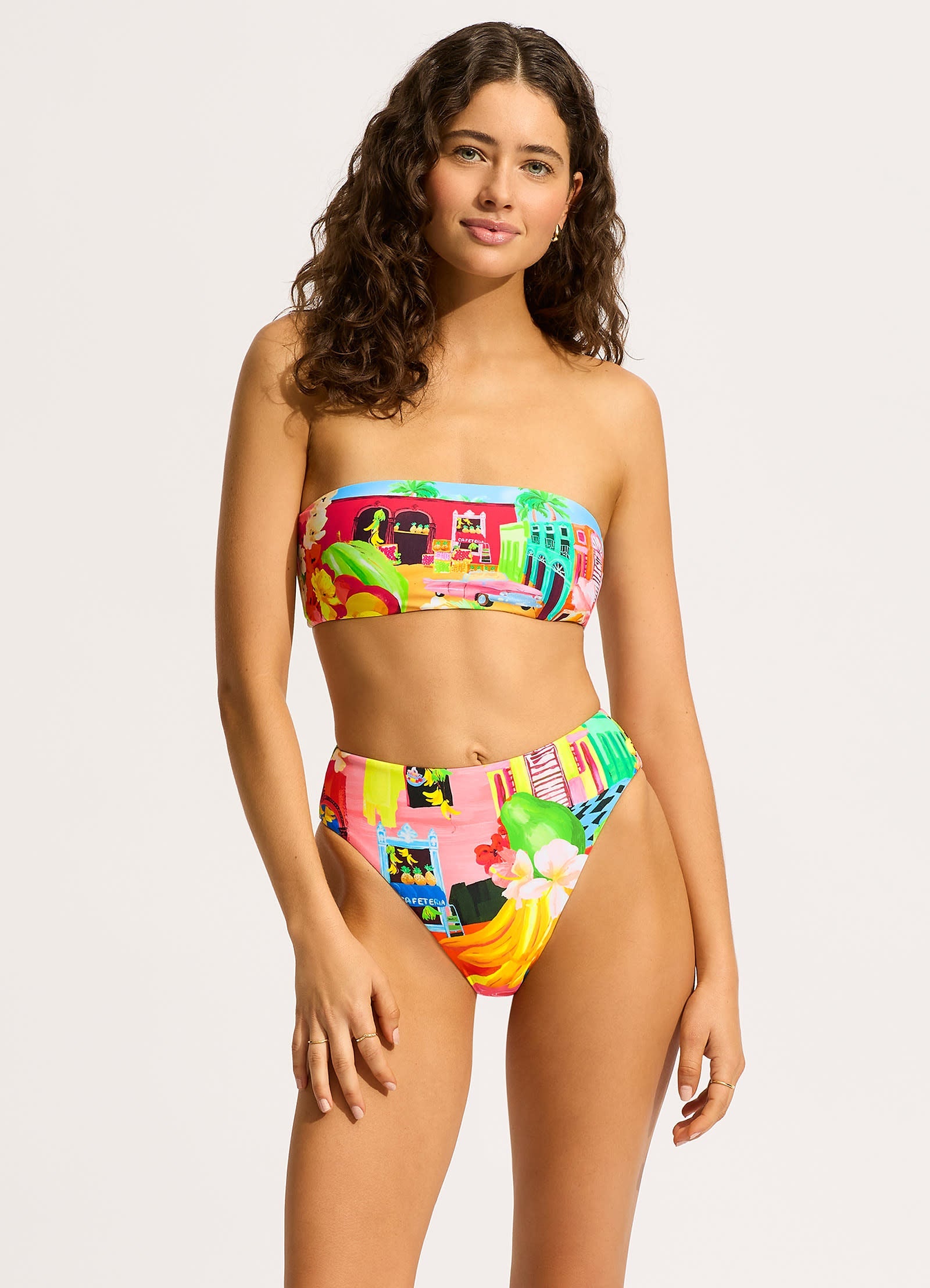  Cuba High Rise Bikini Bottom - Turquoise