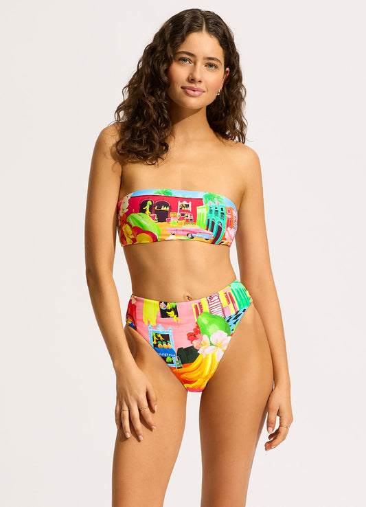  Cuba High Rise Bikini Bottom - Turquoise