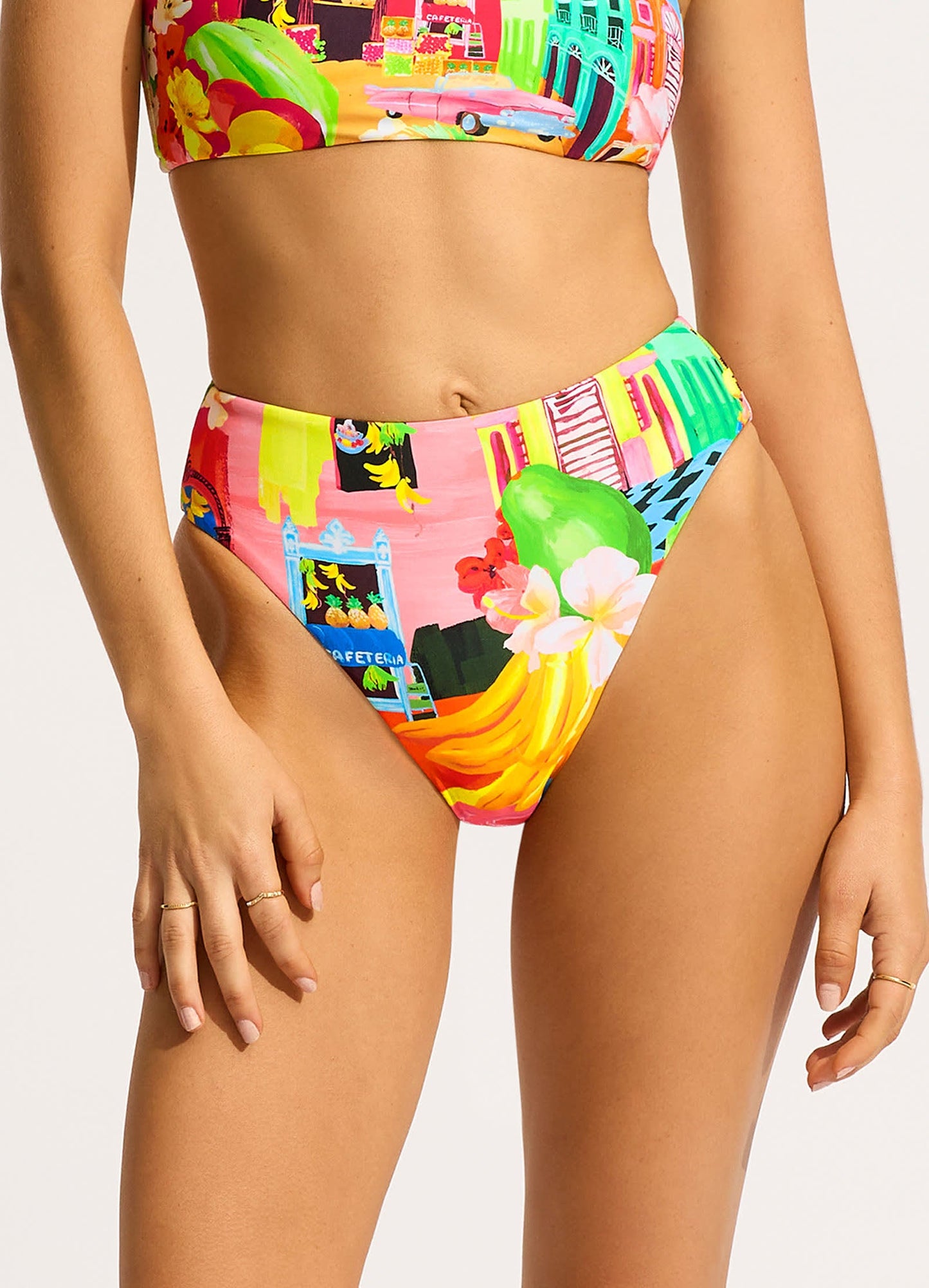  Cuba High Rise Bikini Bottom - Turquoise