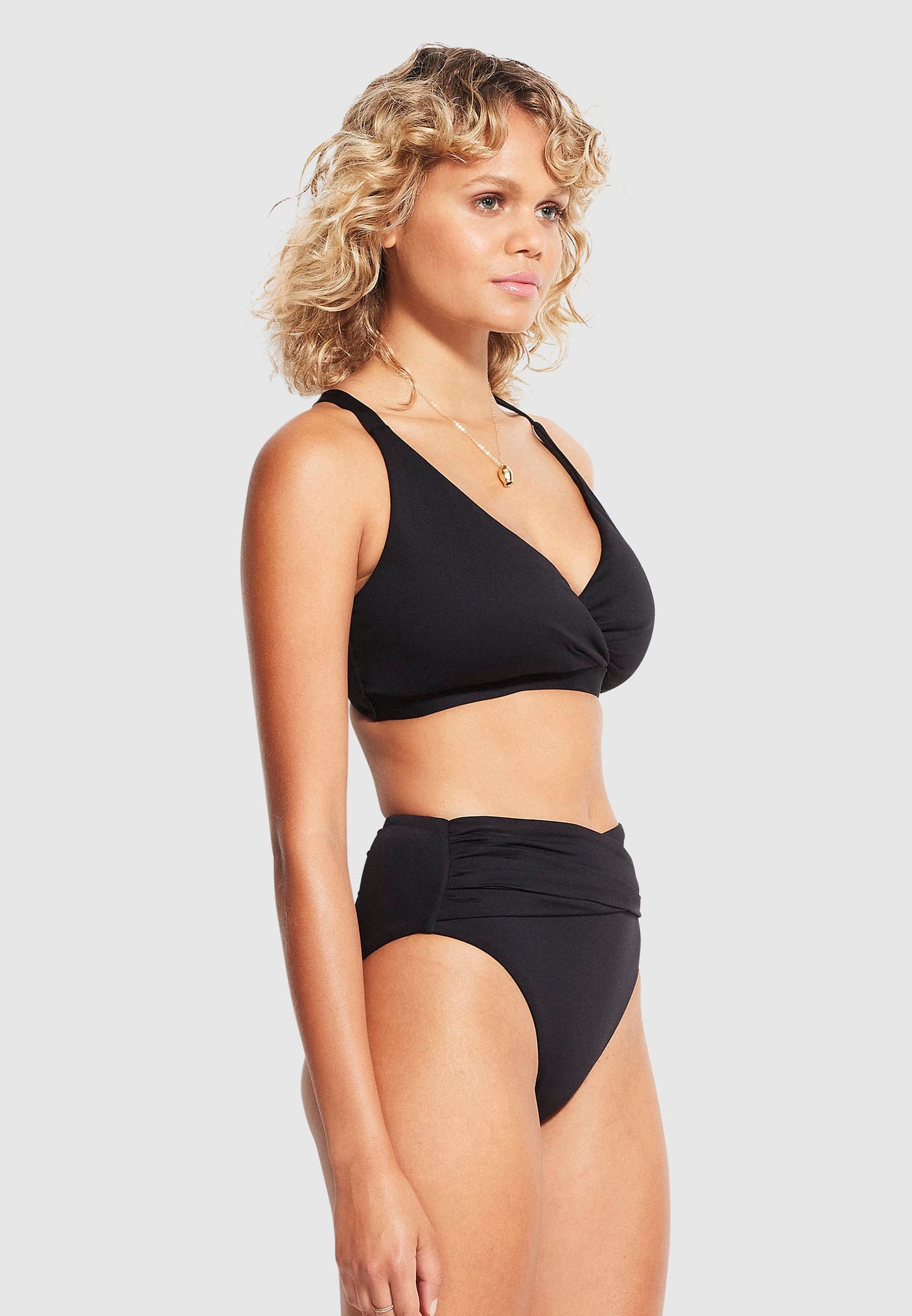  Seafolly High Waist Wrap Front Pant - Black