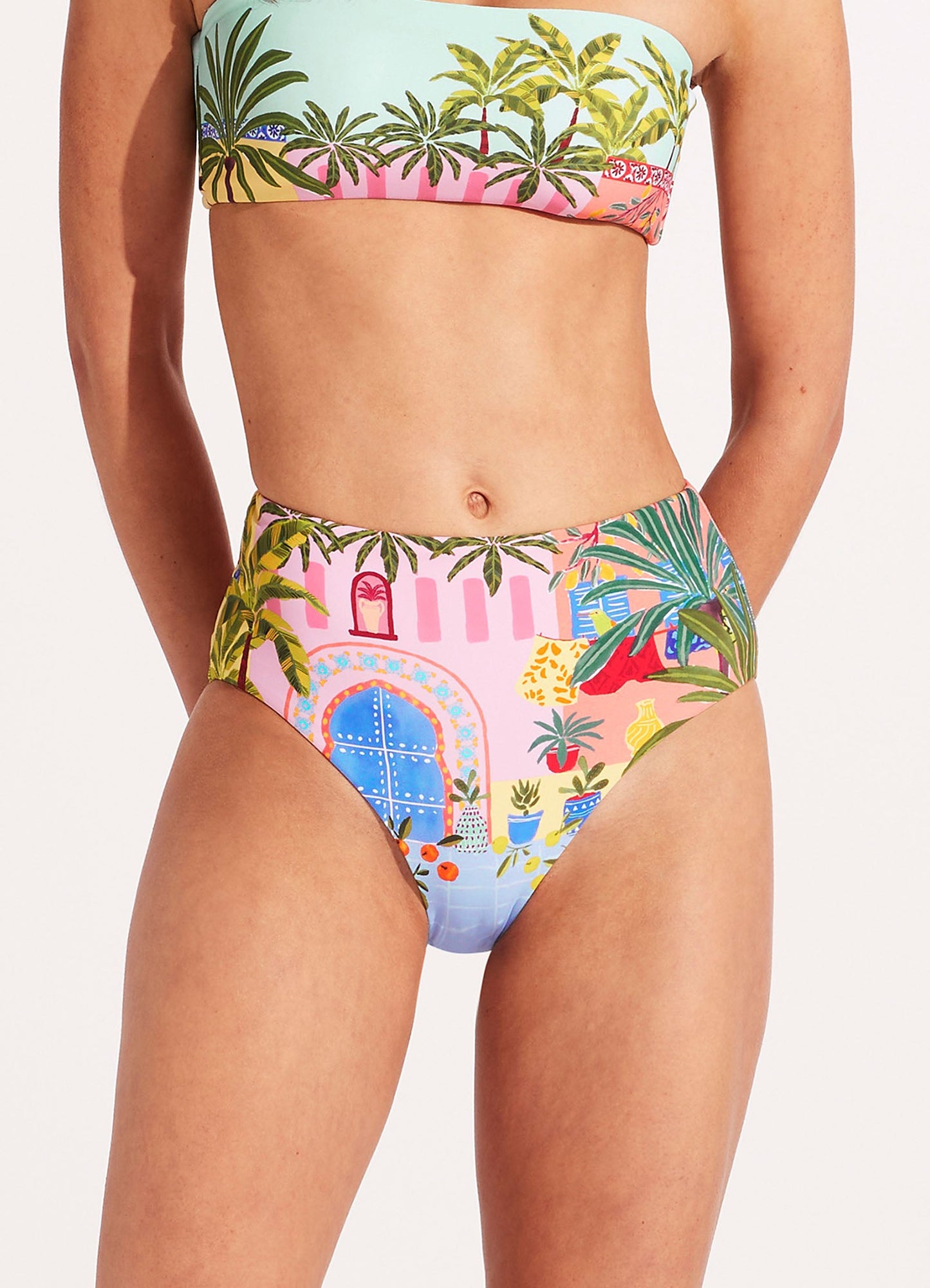  On Vacation High Waisted Pant - Azure