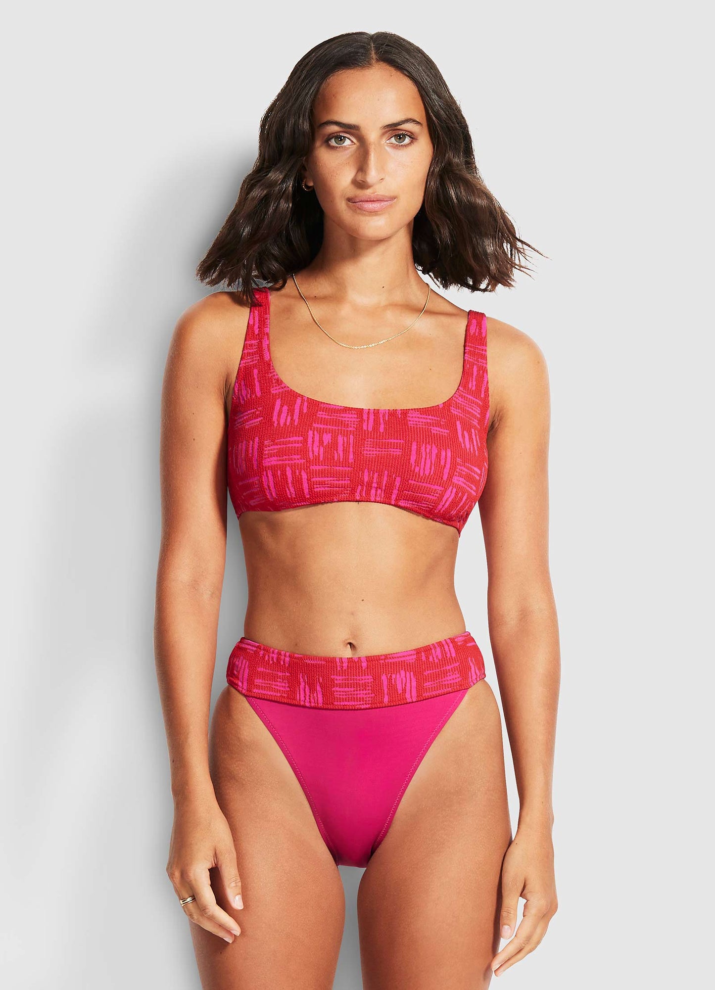  Bodycheck Banded High Rise Bikini Pants - Chilli