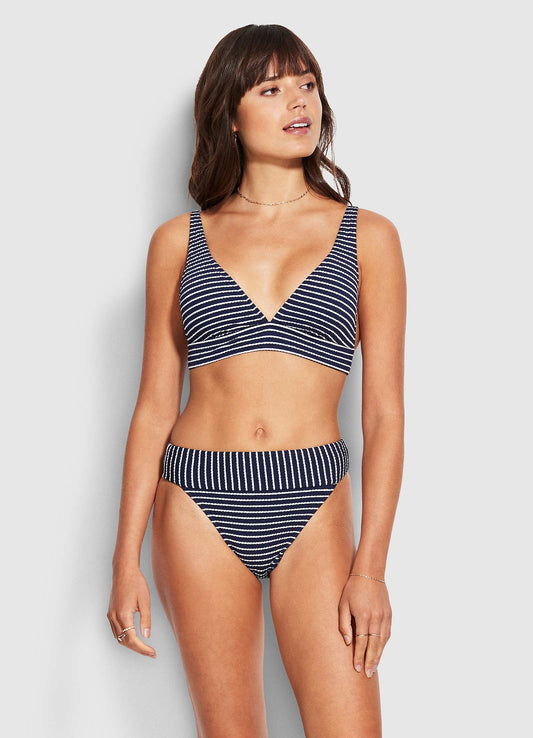  Seaside Stripe Banded Hi Rise Pant - True Navy