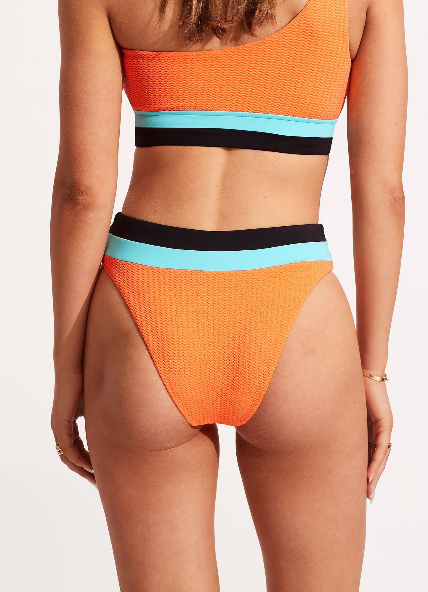  Slice Of Splice High Waisted Bikini Bottom - Tango