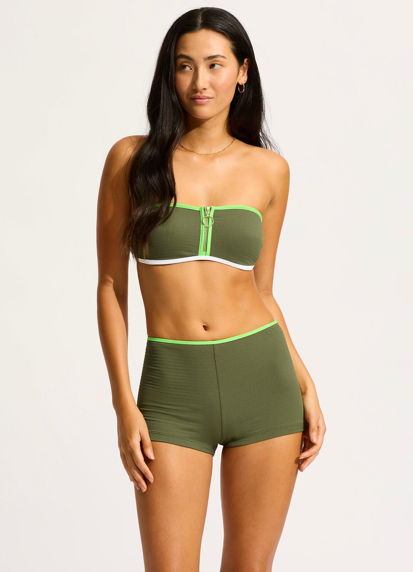 Beach Bound Boyleg Bikini Bottom - Khaki