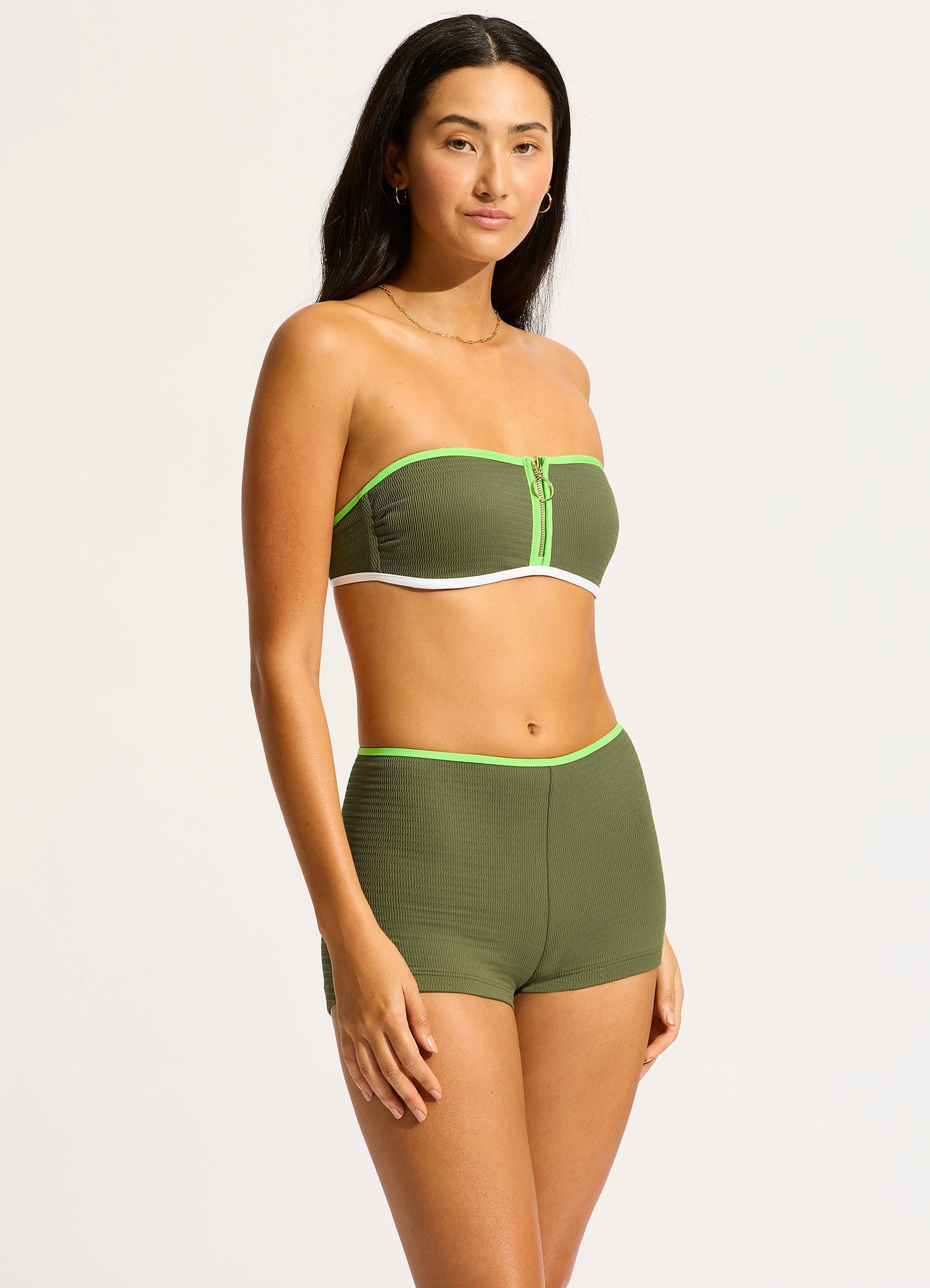  Beach Bound Boyleg Bikini Bottom - Khaki