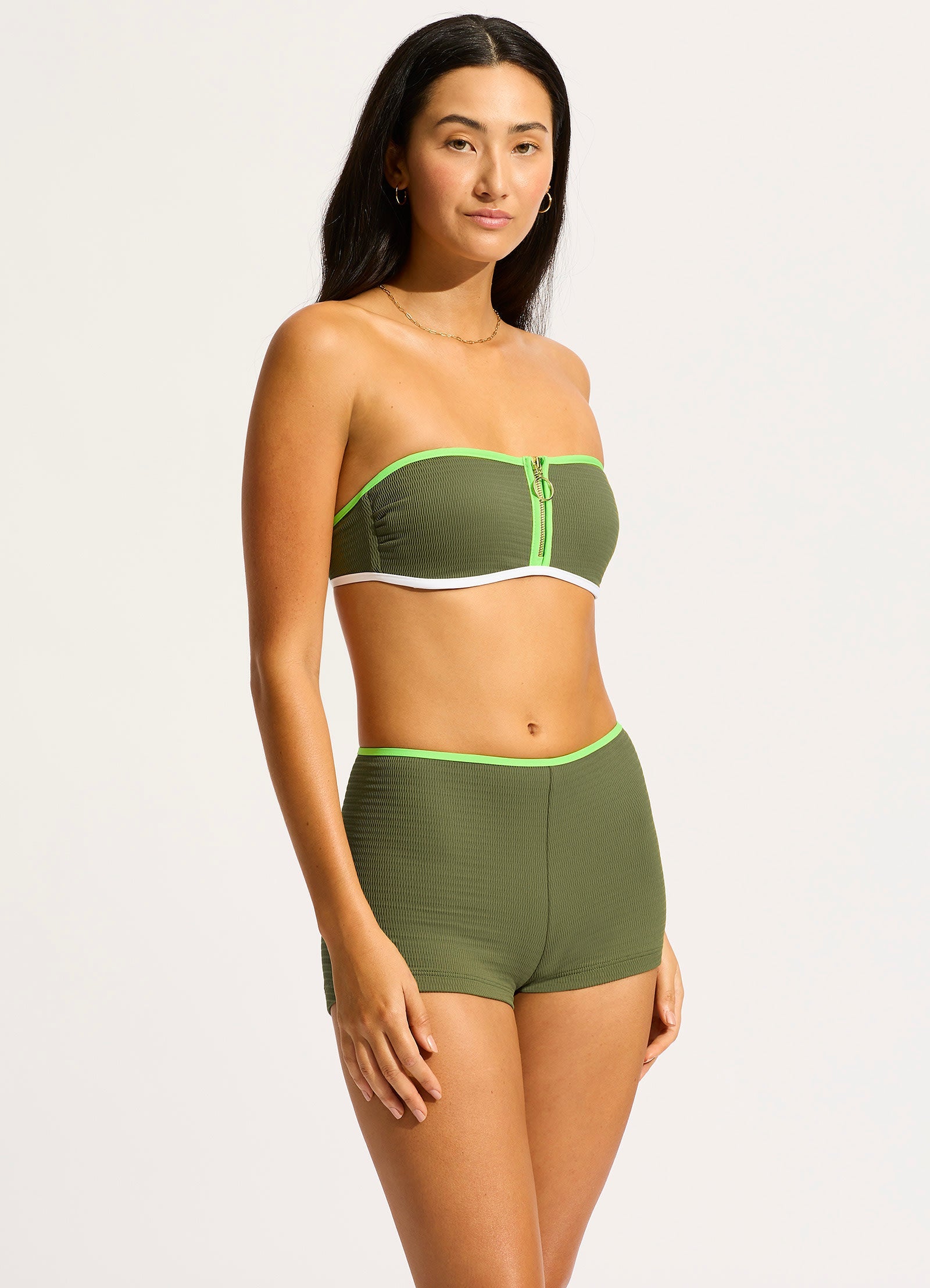  Beach Bound Boyleg Bikini Bottom - Khaki