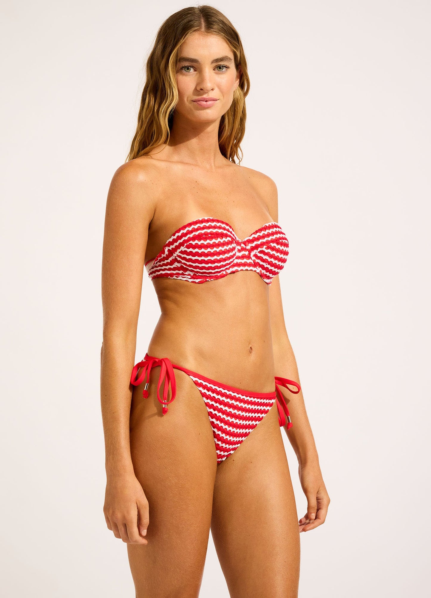  Mesh Effect Tie Side Bikini Bottom